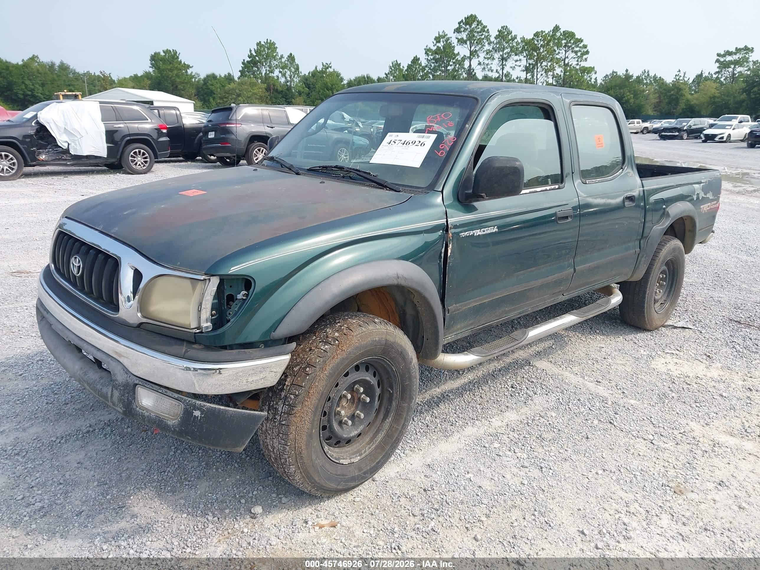 2001 Toyota Tacoma Prerunner V6 Green vin: 5TEGN92N81Z867256