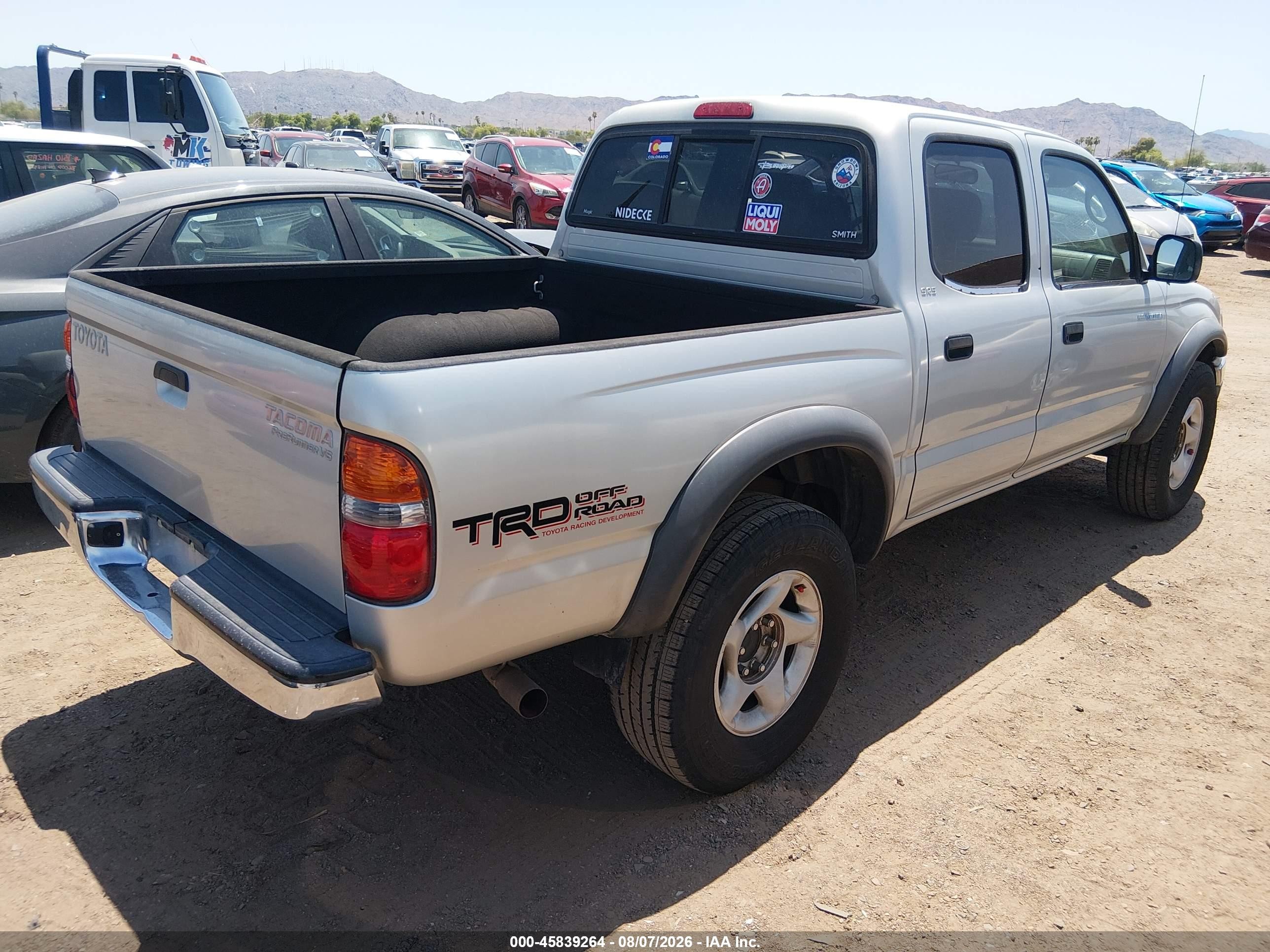 2004 Toyota Tacoma Prerunner V6 Silver vin: 5TEGN92N84Z390347
