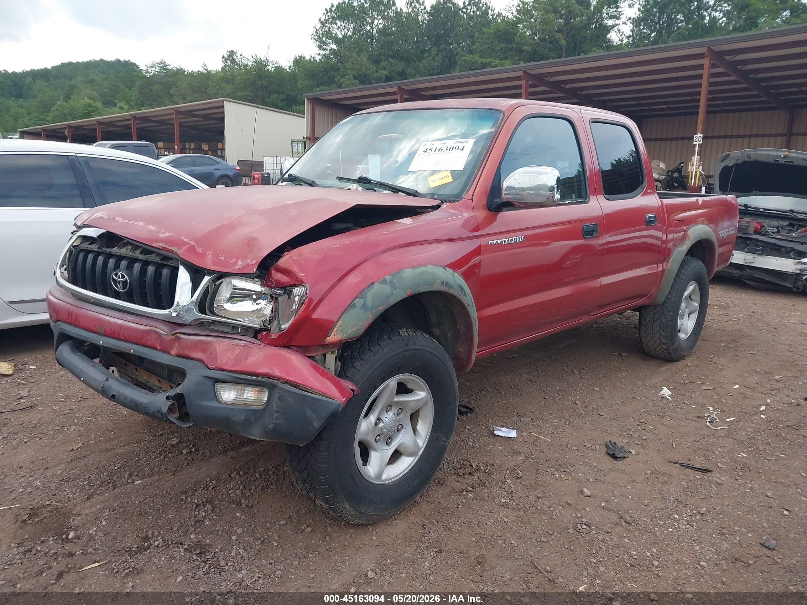 2001 Toyota Tacoma Prerunner V6 Red vin: 5TEGN92N91Z734277