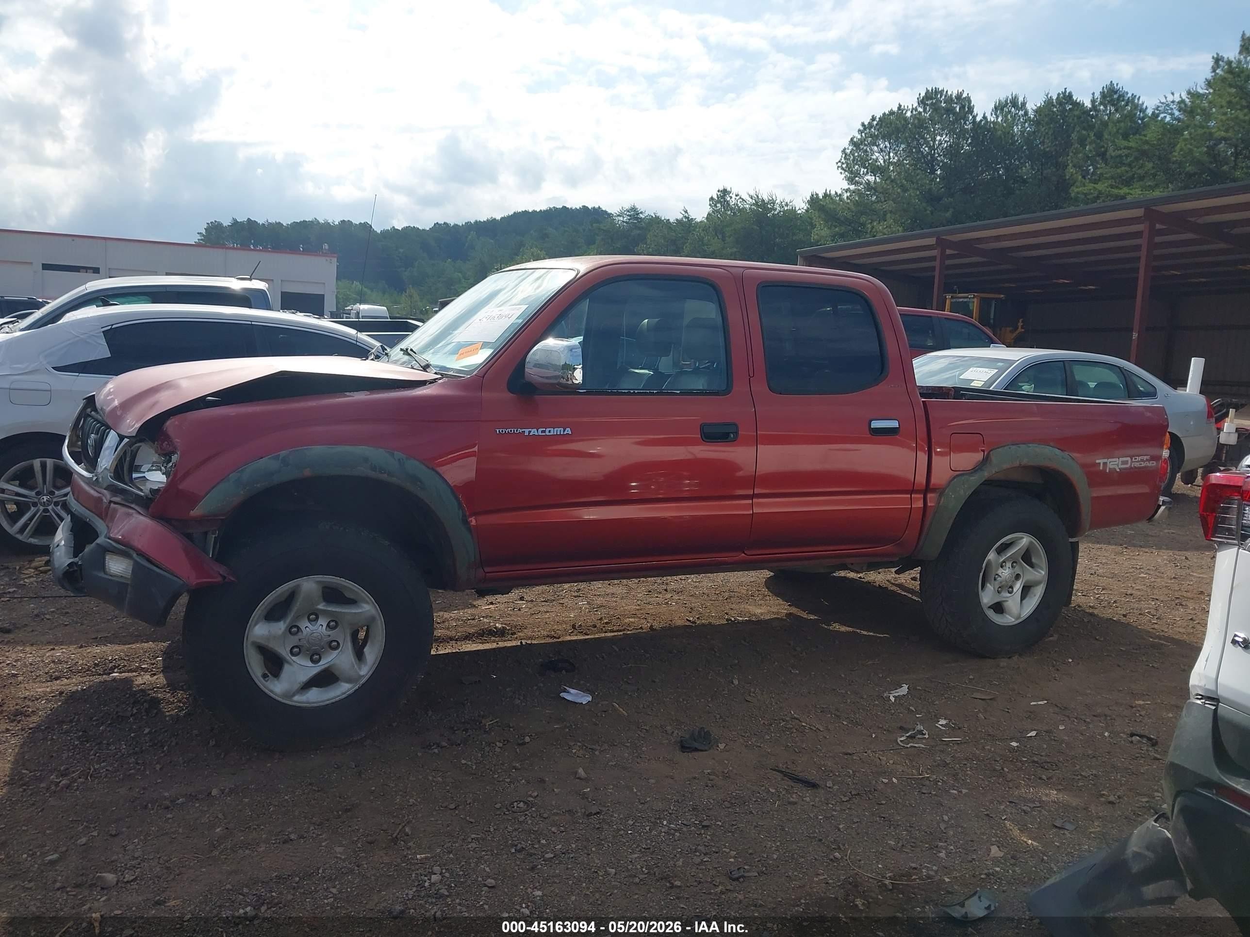 2001 Toyota Tacoma Prerunner V6 Red vin: 5TEGN92N91Z734277