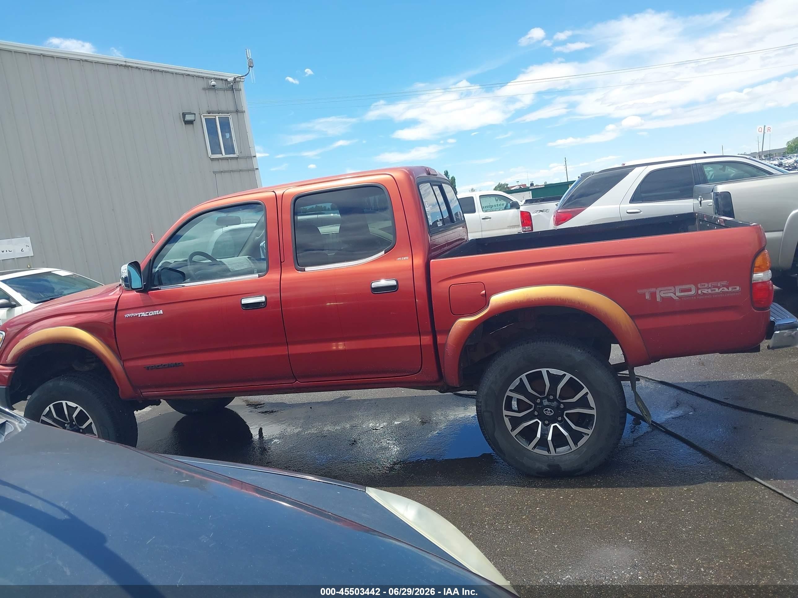 2001 Toyota Tacoma Base V6 Красный vin: 5TEHN72N31Z733702