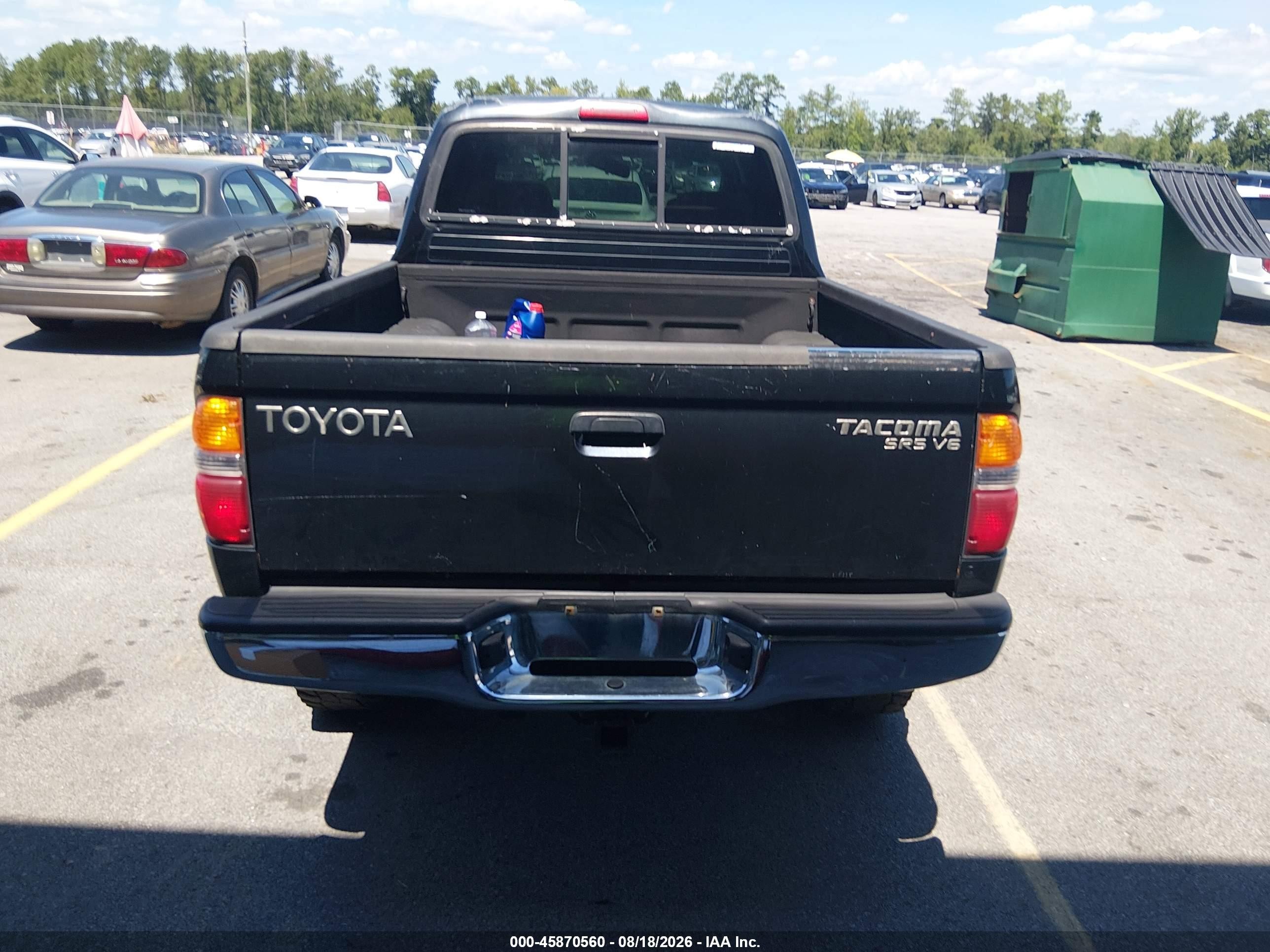 2001 Toyota Tacoma Base V6 Black vin: 5TEHN72N31Z765601