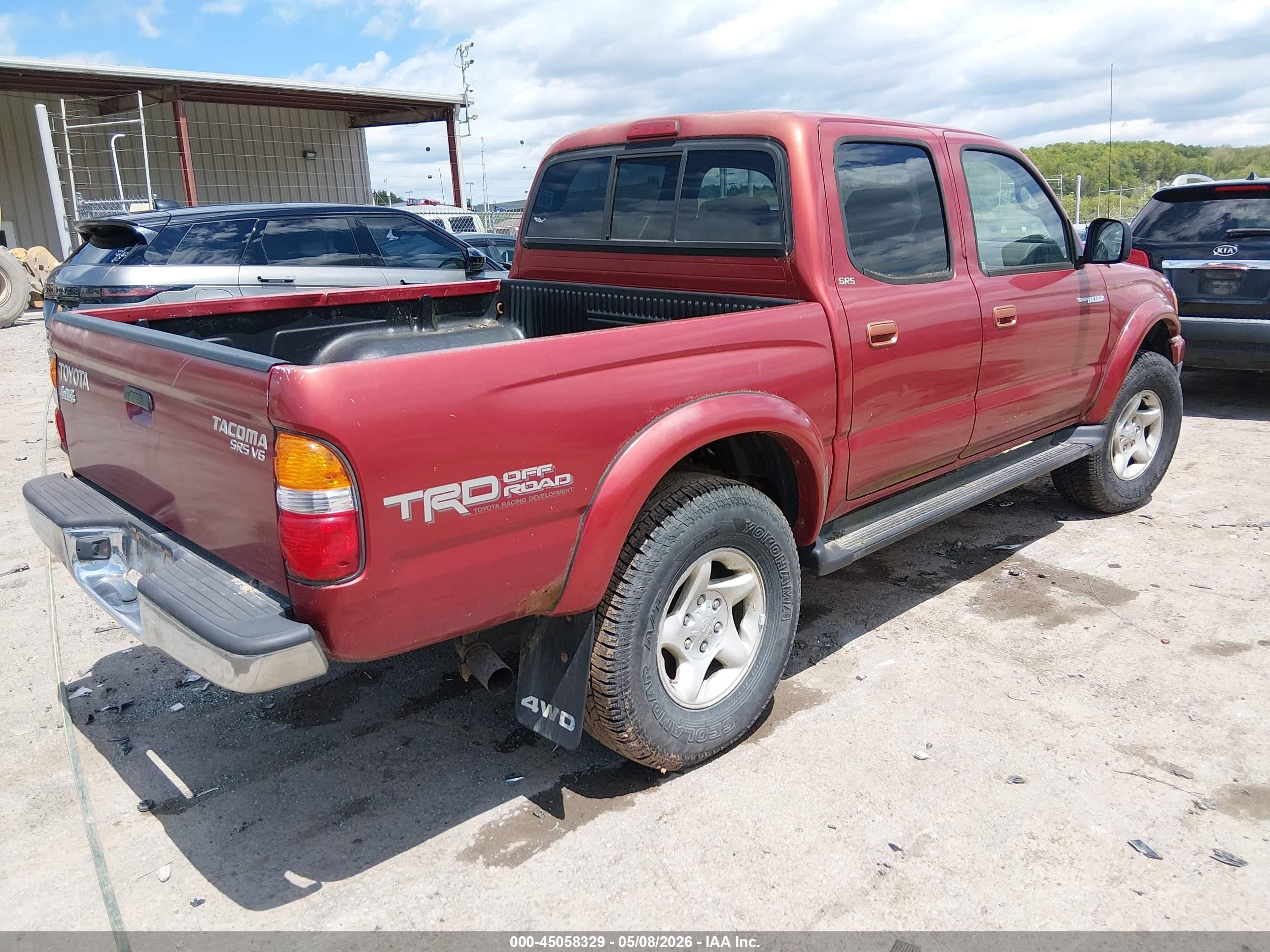 2002 Toyota Tacoma Base V6 Красный vin: 5TEHN72N32Z119458
