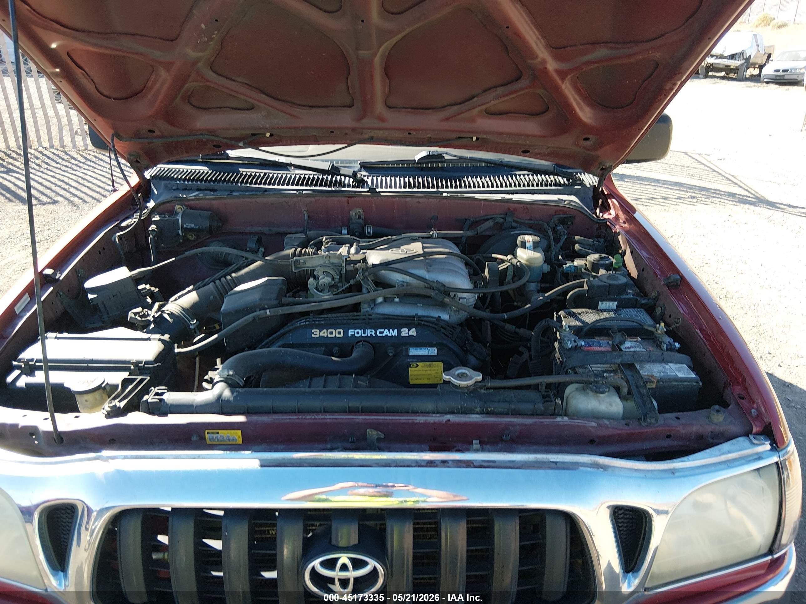 2001 Toyota Tacoma Base V6 Red vin: 5TEHN72N41Z859955