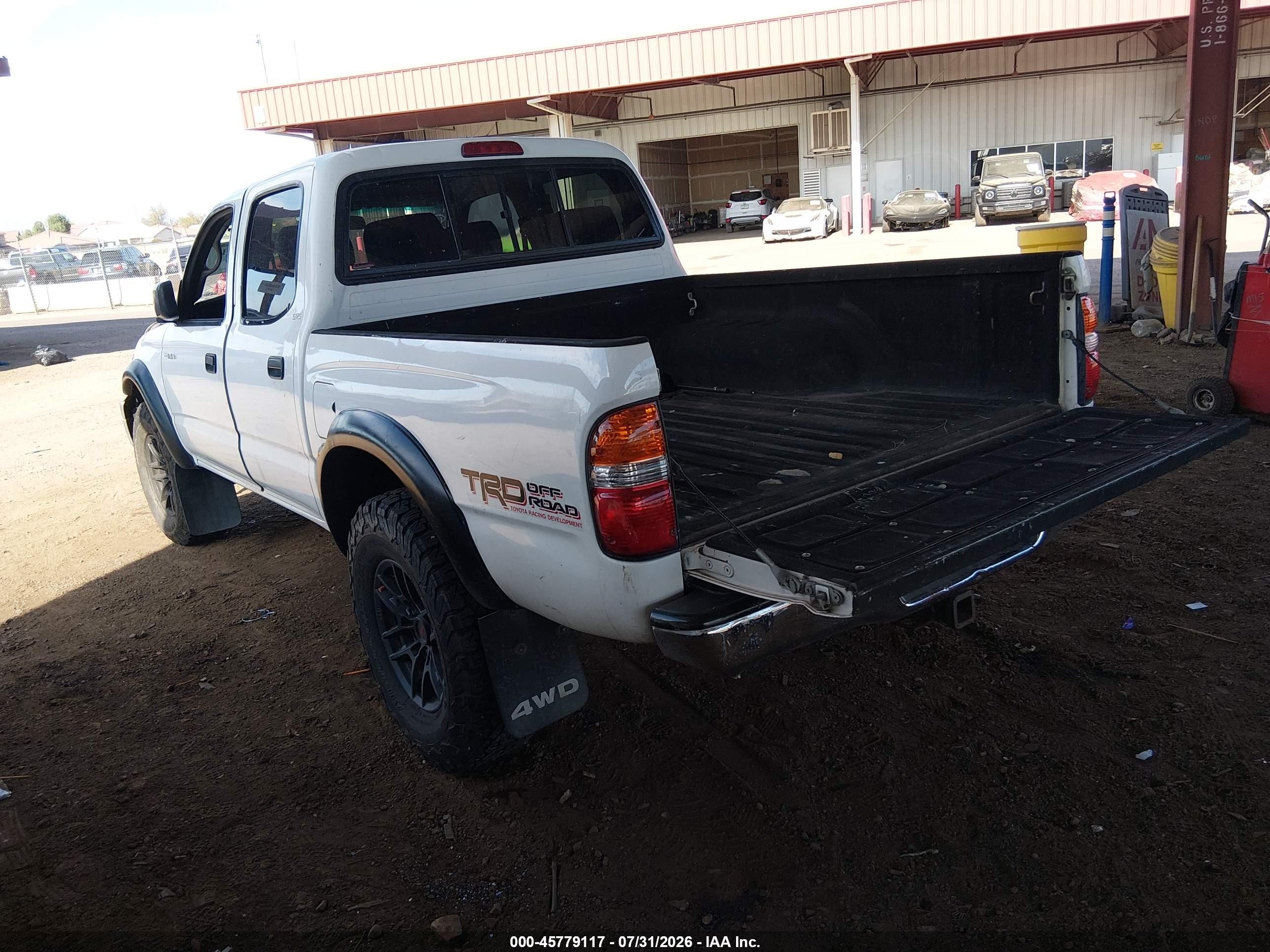 2002 Toyota Tacoma Double Cab White vin: 5TEHN72N52Z103374