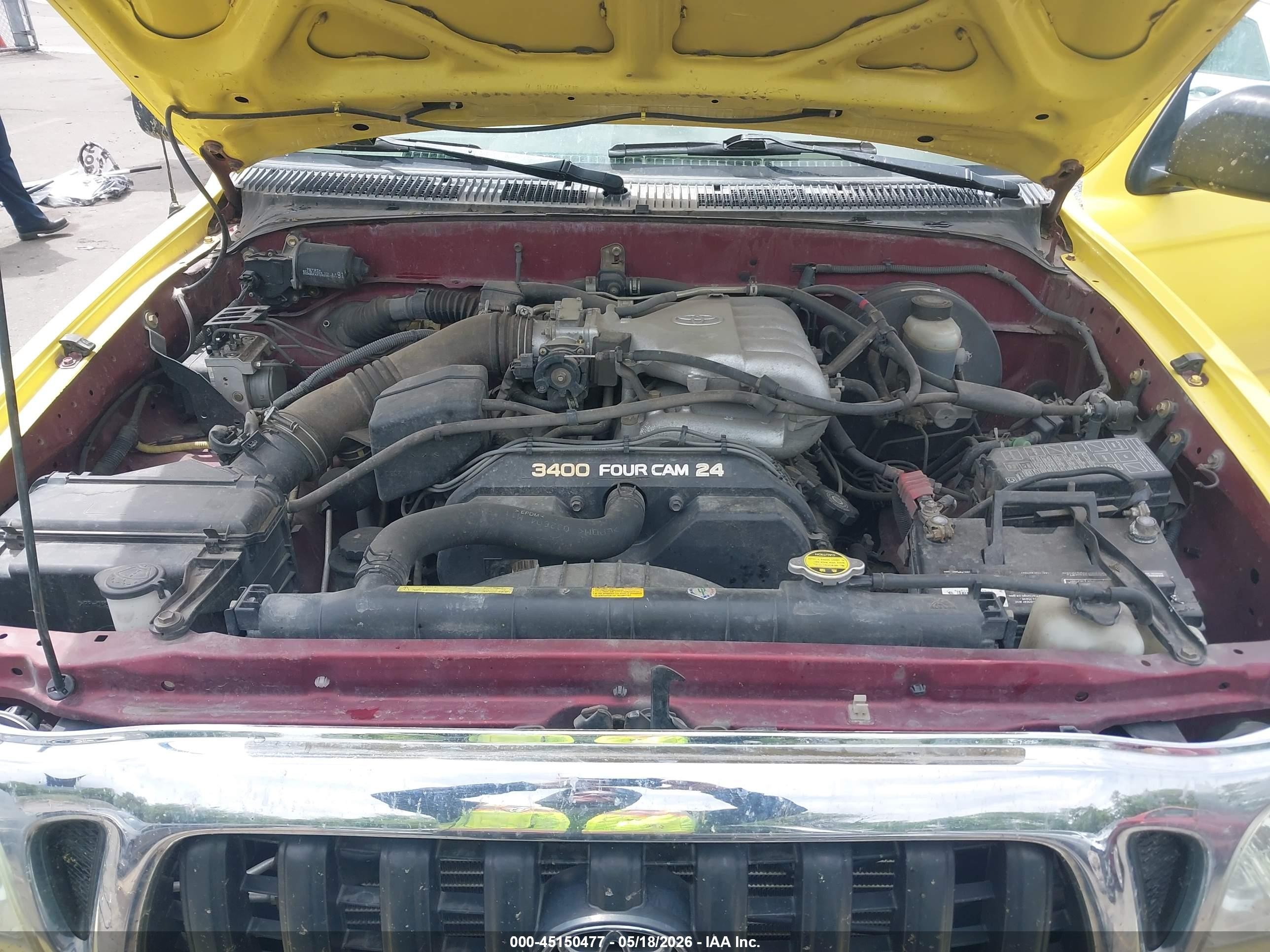 2004 Toyota Tacoma Base V6 Yellow vin: 5TEHN72N74Z401976