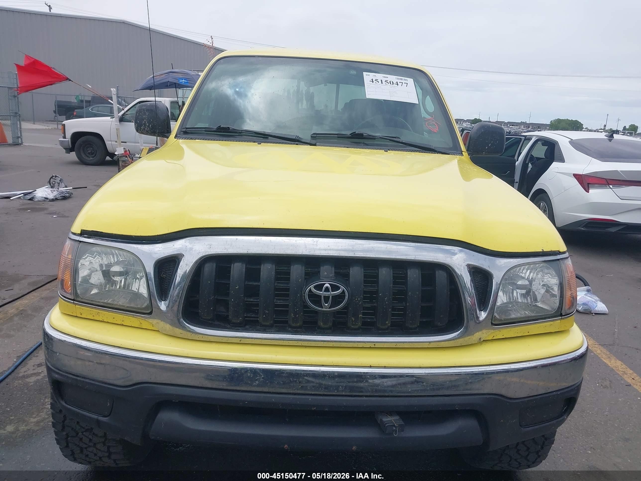2004 Toyota Tacoma Base V6 Yellow vin: 5TEHN72N74Z401976