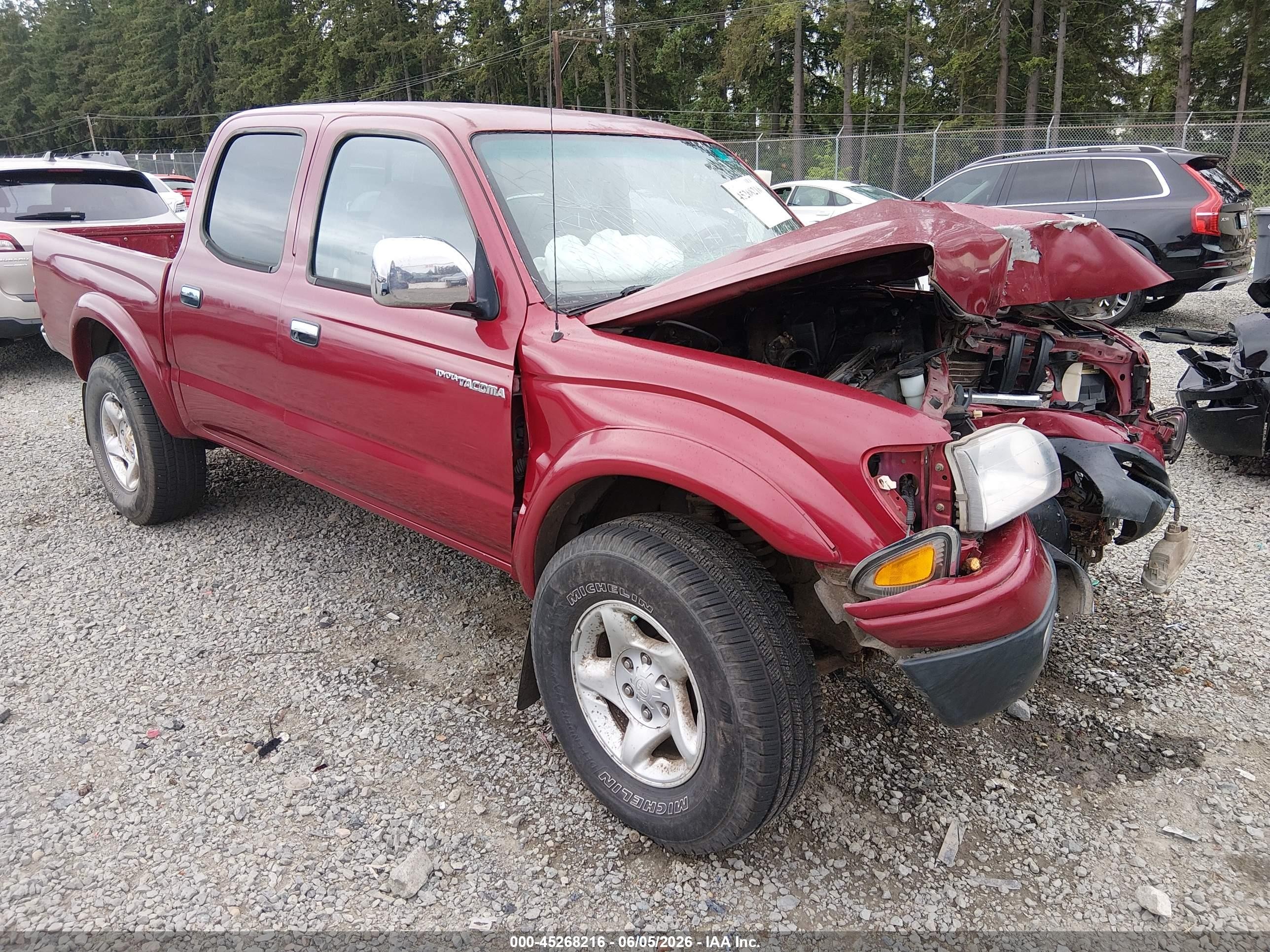 2001 Toyota Tacoma Base V6 Red vin: 5TEHN72N81Z759311
