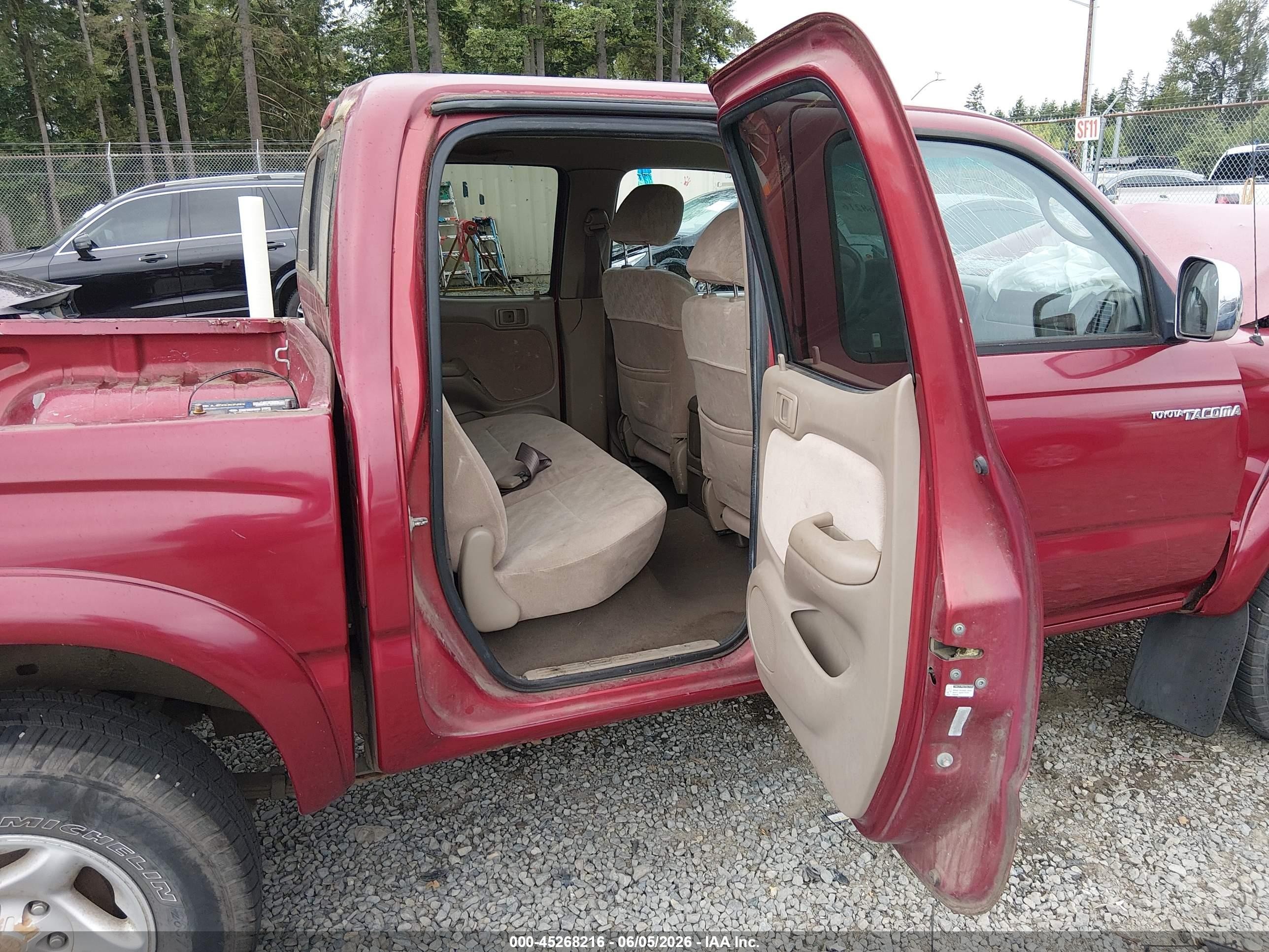 2001 Toyota Tacoma Base V6 Red vin: 5TEHN72N81Z759311