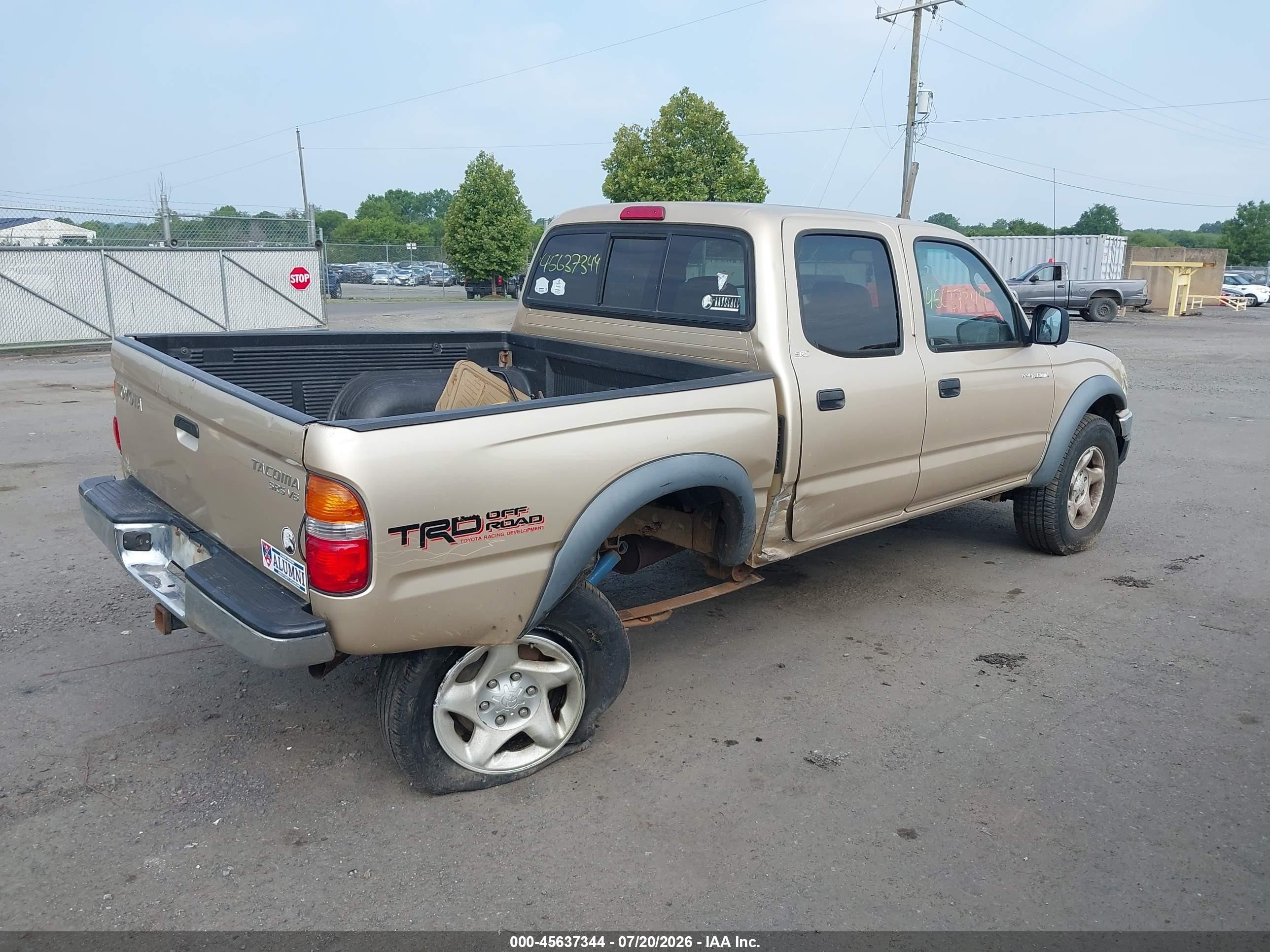 2002 Toyota Tacoma Base V6 Gold vin: 5TEHN72N82Z043607