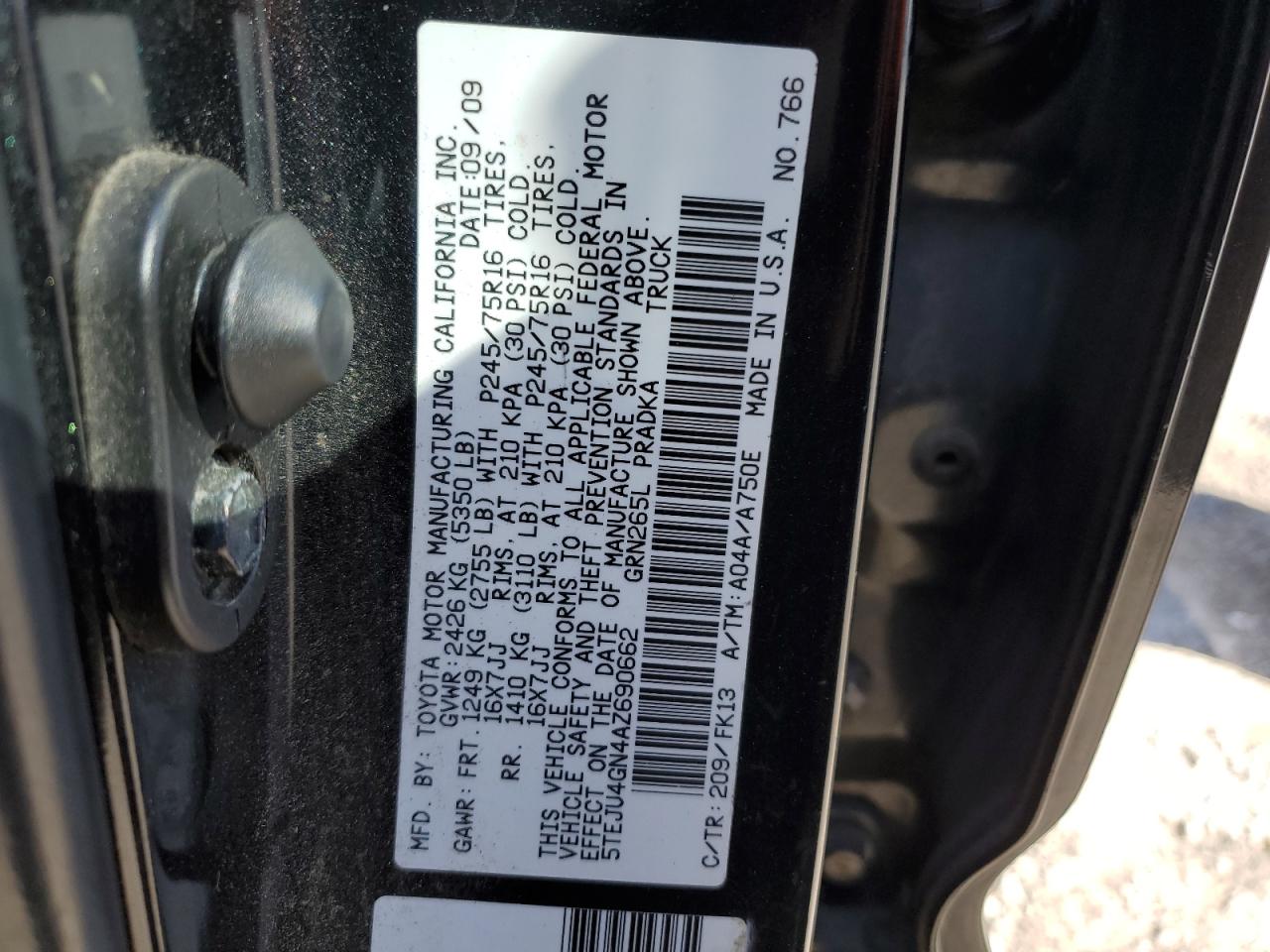 2010 Toyota Tacoma Double Cab Prerunner Черный vin: 5TEJU4GN4AZ690662
