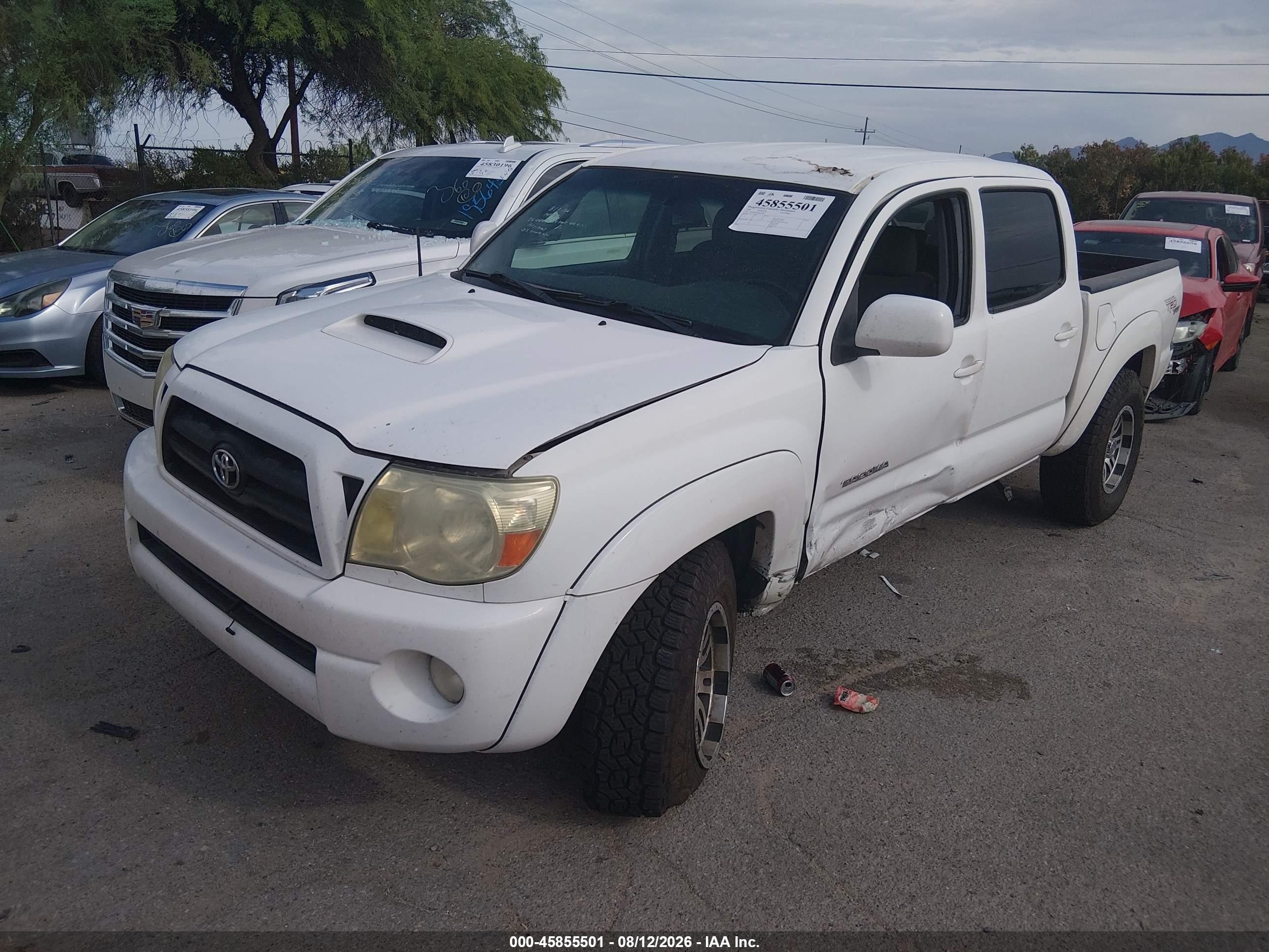 2005 Toyota Tacoma Prerunner V6 White vin: 5TEJU62N15Z129084