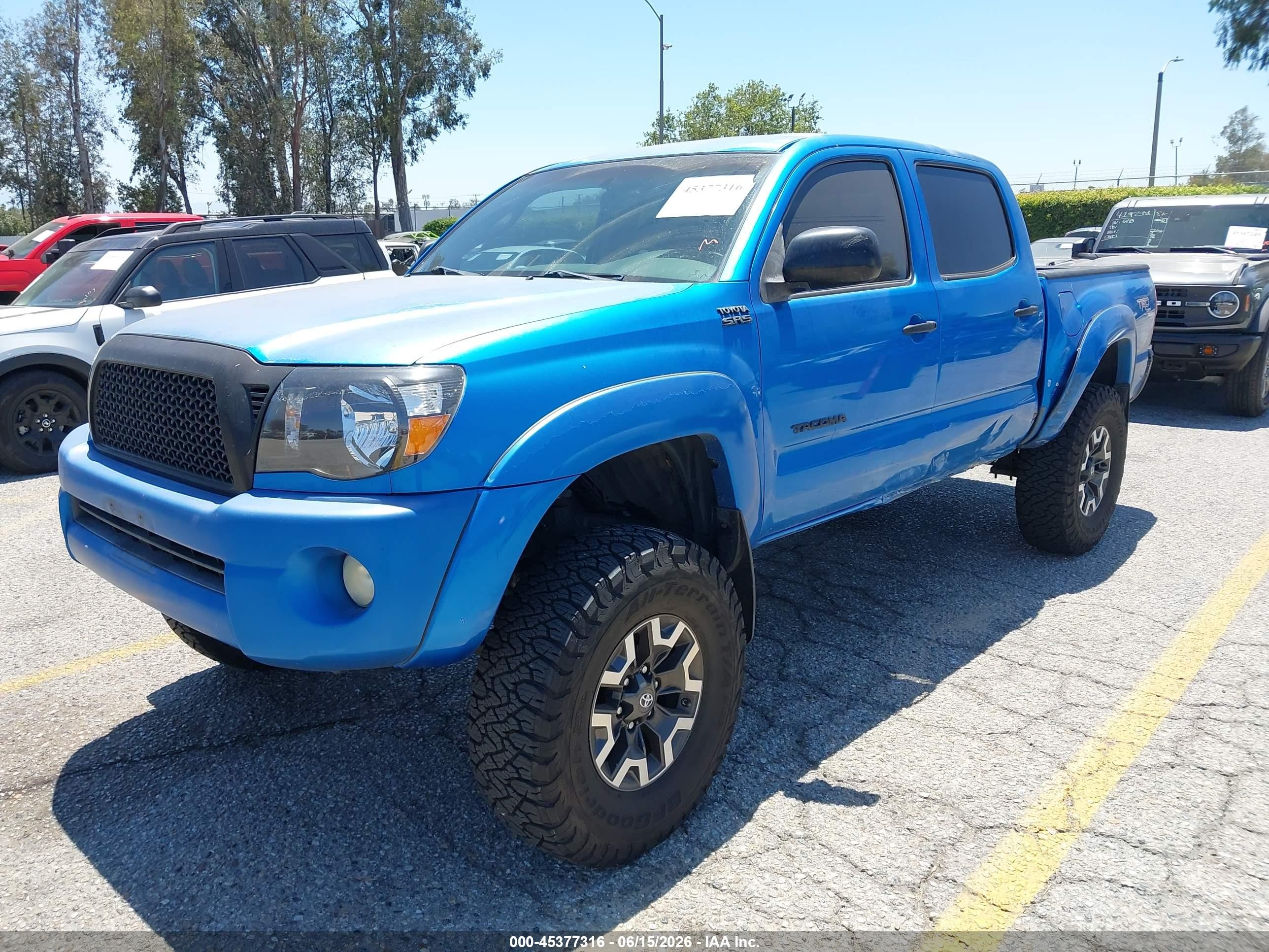 2007 Toyota Tacoma Prerunner V6 Blue vin: 5TEJU62N37Z397010