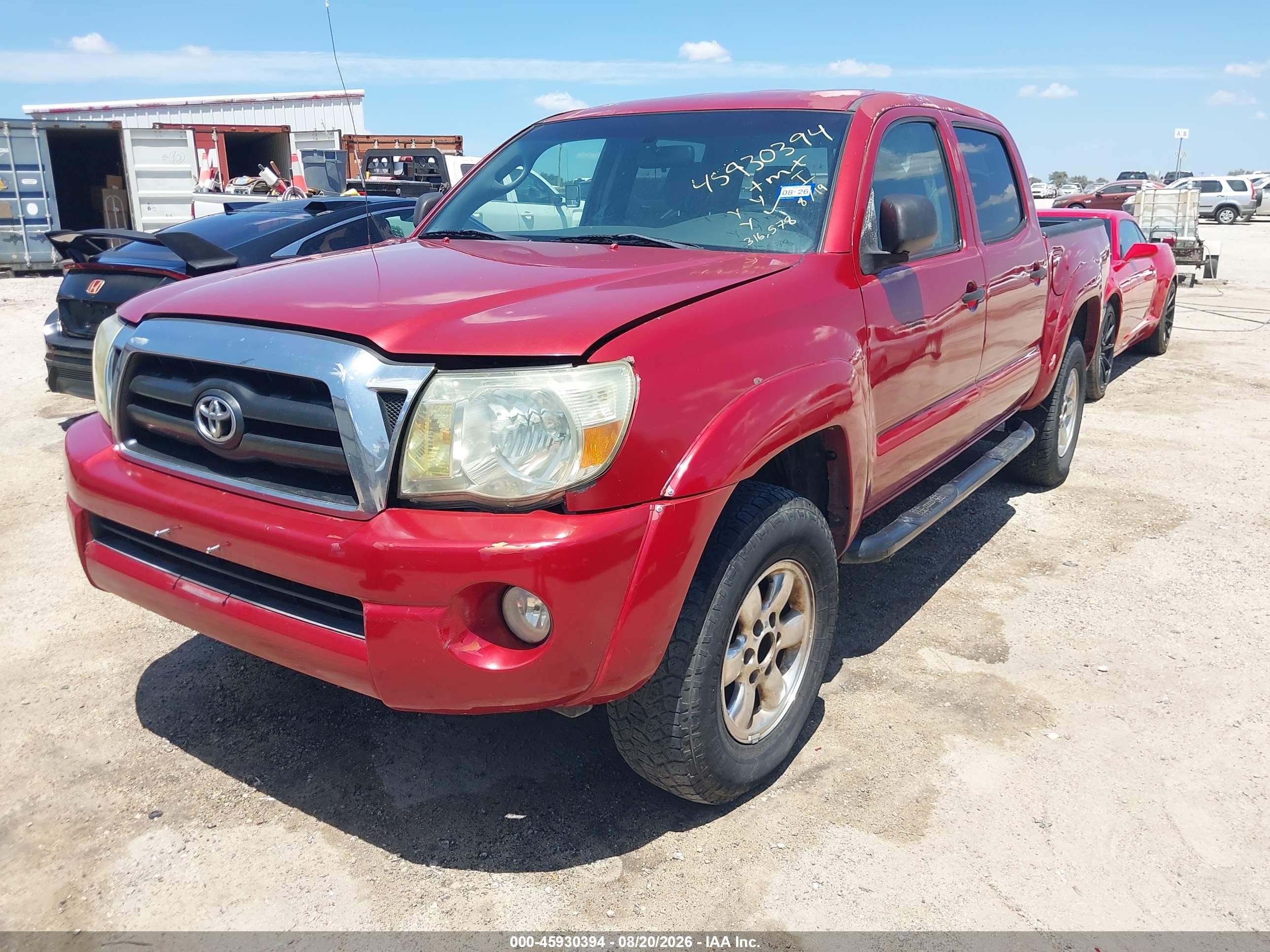 2007 Toyota Tacoma Prerunner V6 Красный vin: 5TEJU62N47Z335308
