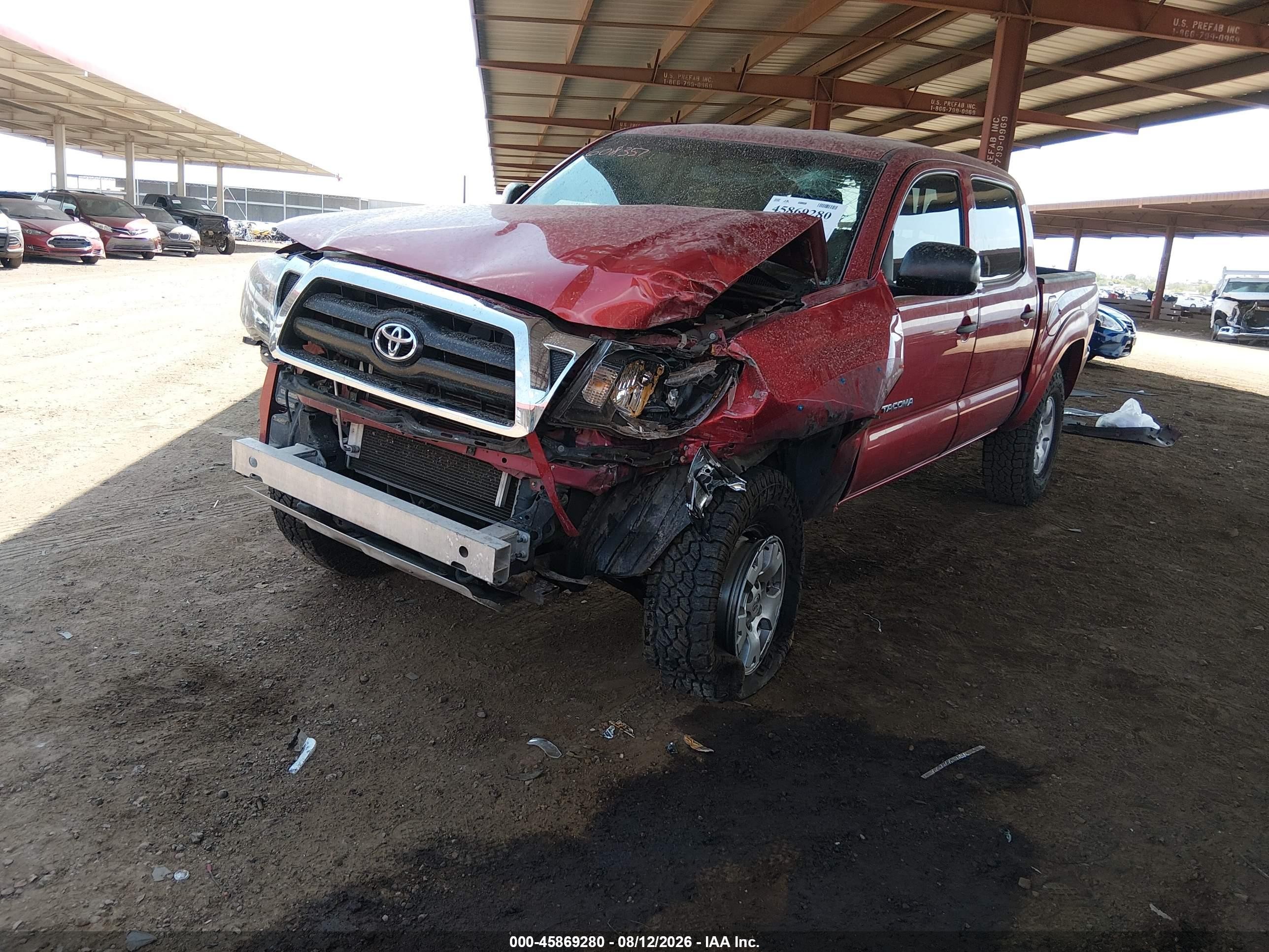 2006 Toyota Tacoma Prerunner V6 Red vin: 5TEJU62N56Z308357