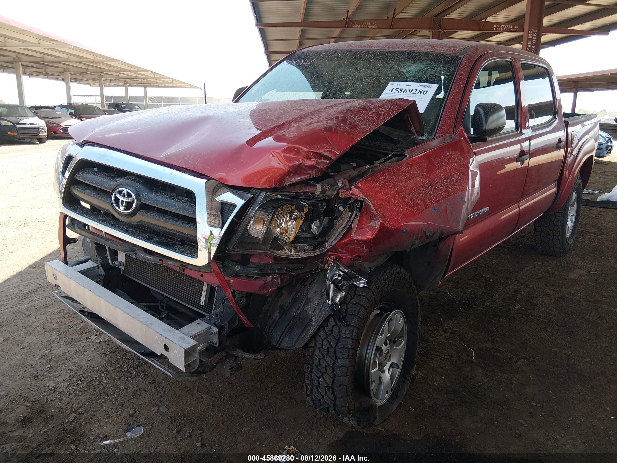 2006 Toyota Tacoma Prerunner V6 Red vin: 5TEJU62N56Z308357