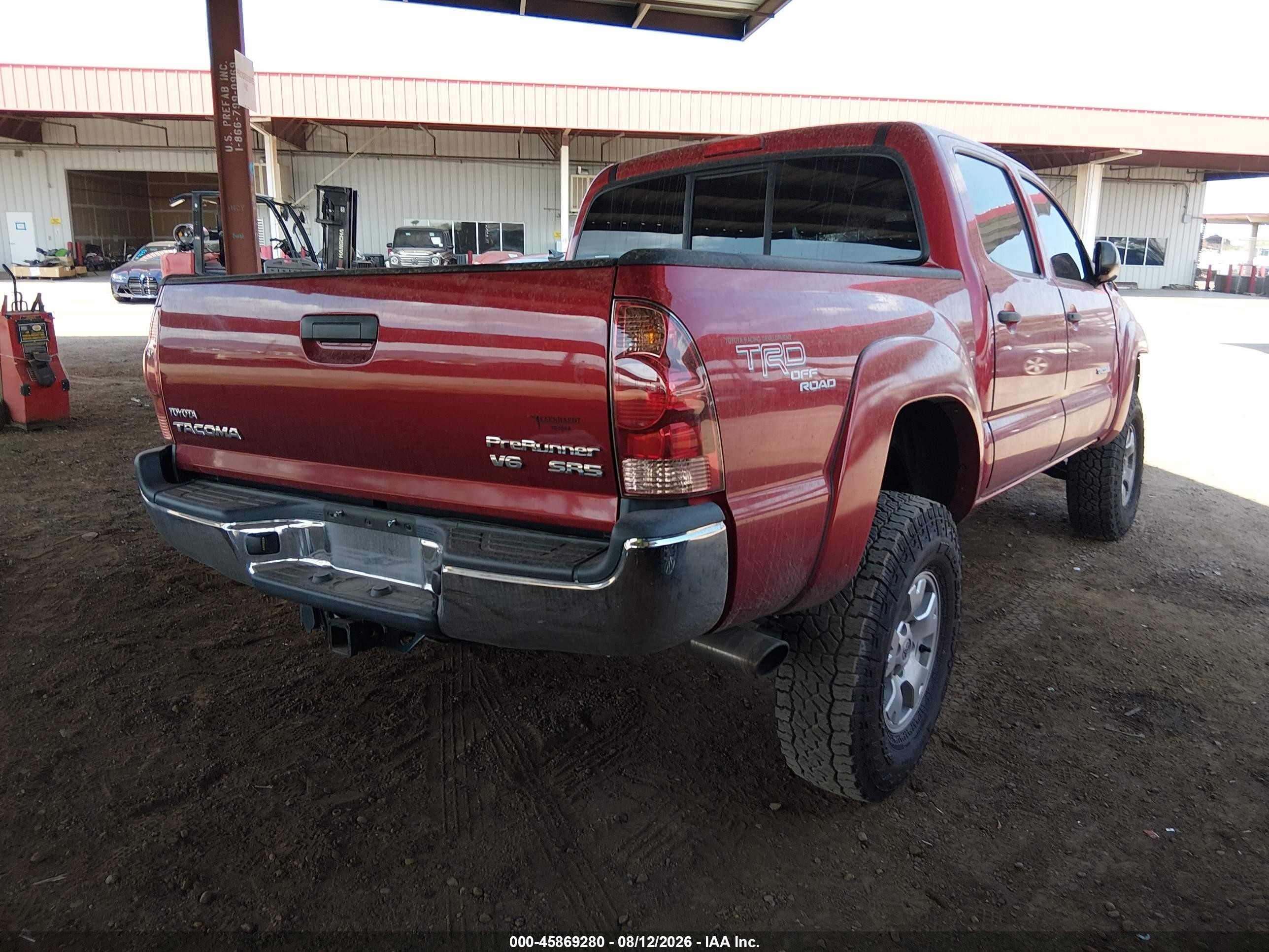 2006 Toyota Tacoma Prerunner V6 Red vin: 5TEJU62N56Z308357