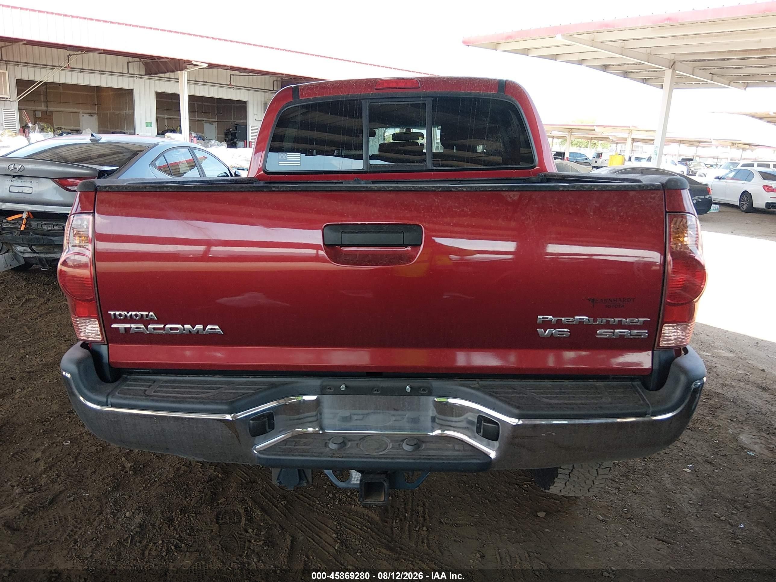2006 Toyota Tacoma Prerunner V6 Red vin: 5TEJU62N56Z308357