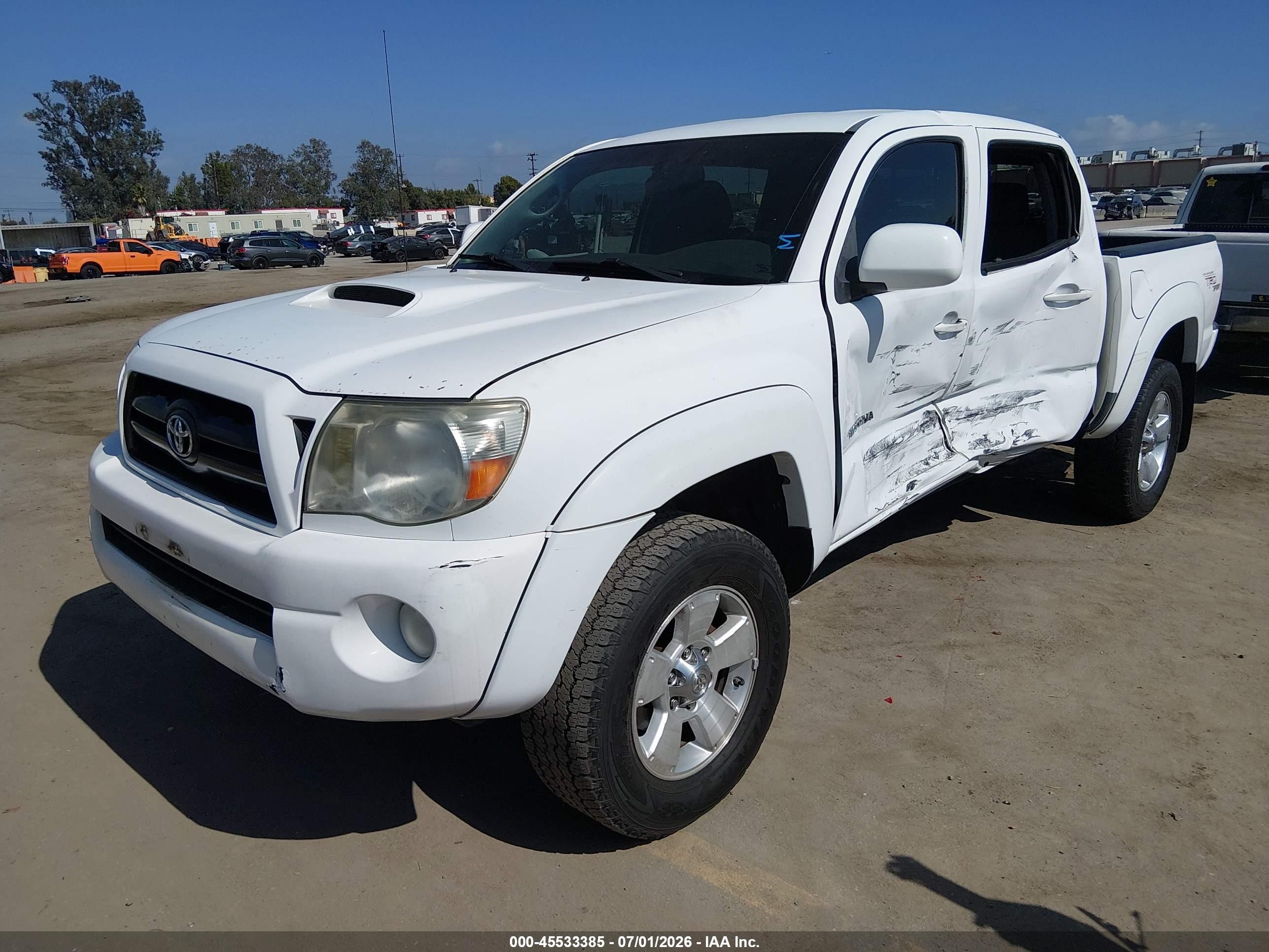 2006 Toyota Tacoma Double Cab Prerunner White vin: 5TEJU62N66Z319884