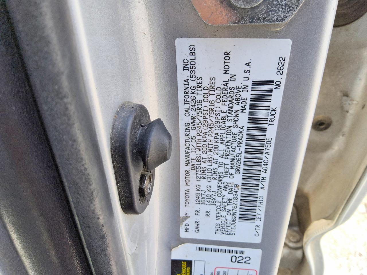 2006 Toyota Tacoma Double Cab Prerunner Silver vin: 5TEJU62N76Z183409