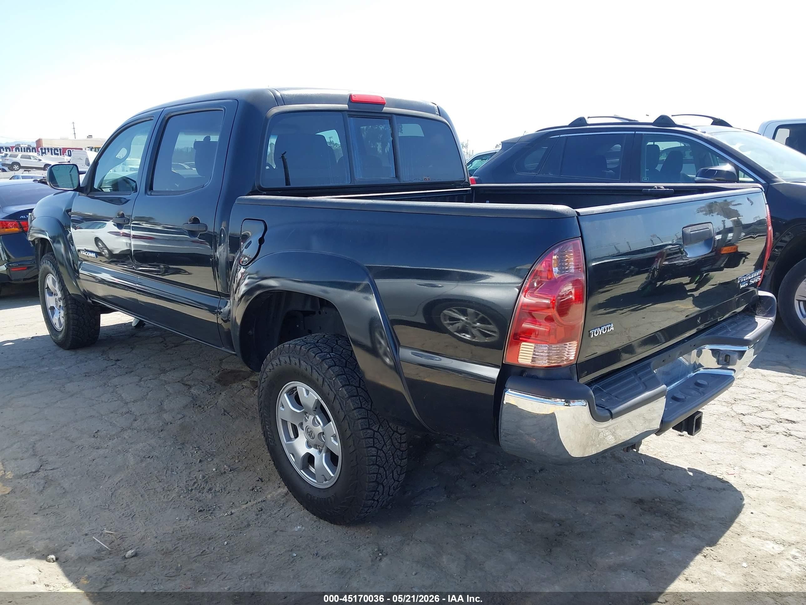 2007 Toyota Tacoma Prerunner V6 Black vin: 5TEJU62N87Z424752
