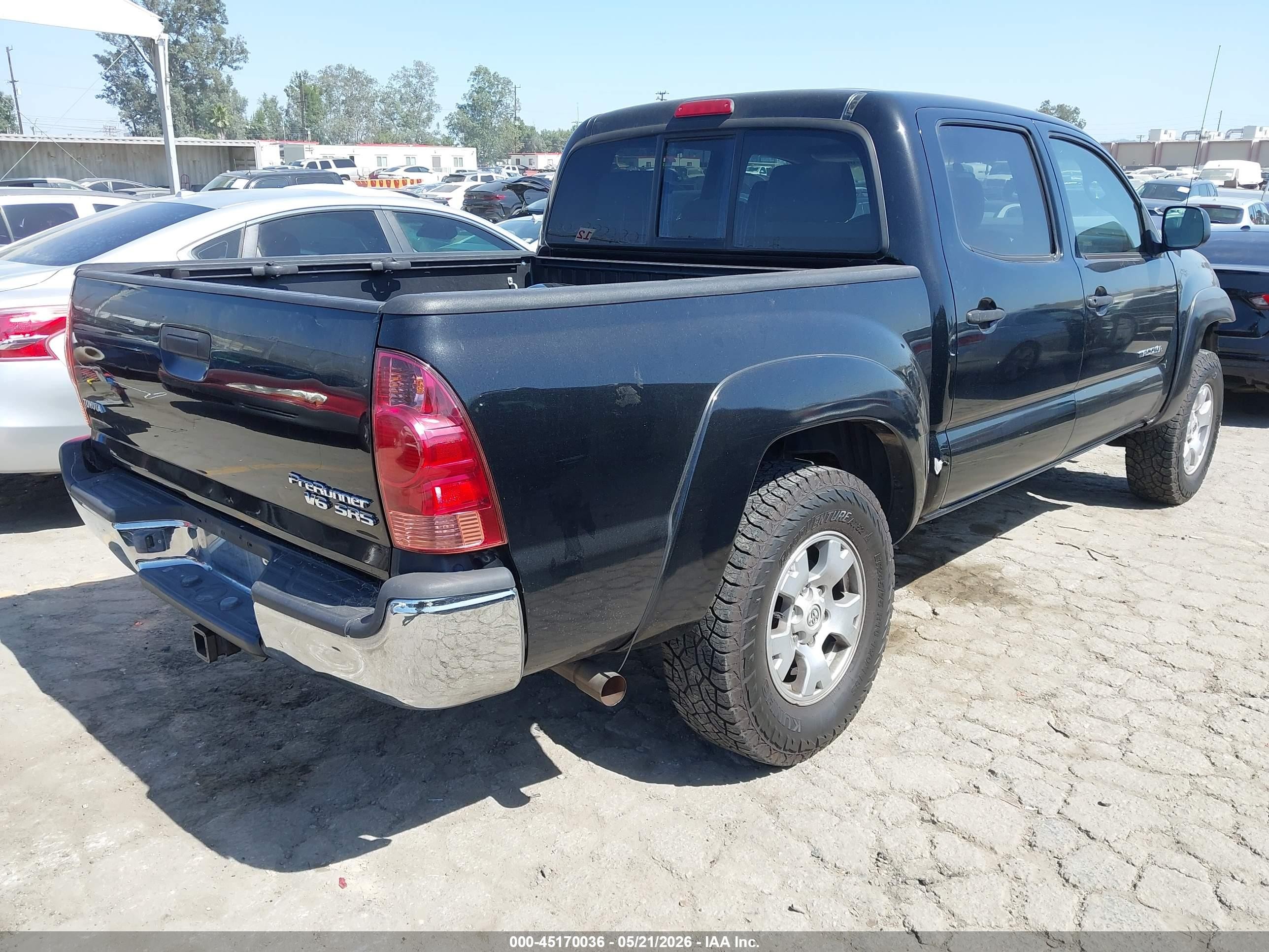 2007 Toyota Tacoma Prerunner V6 Black vin: 5TEJU62N87Z424752