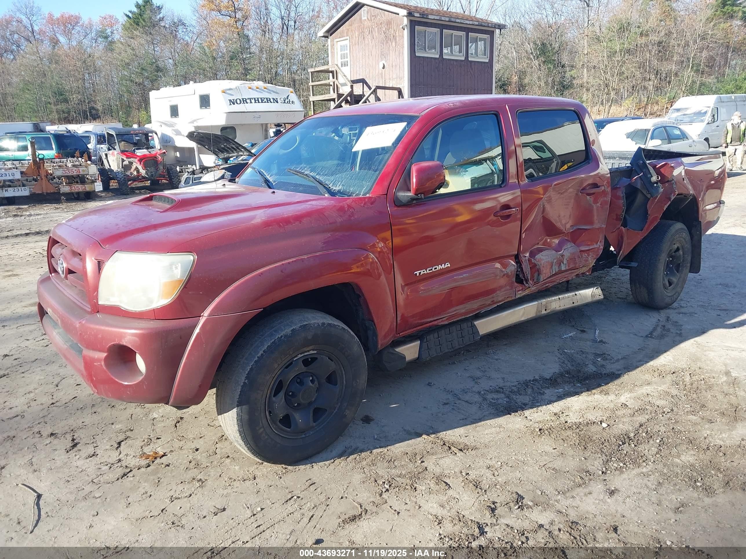 2007 Toyota Tacoma Prerunner V6 Red vin: 5TEKU72N47Z347131