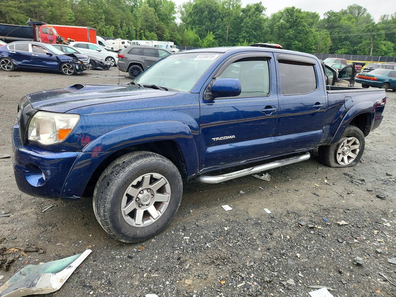 2006 Toyota Tacoma Double Cab Prerunner Long Bed Blue vin: 5TEKU72N66Z200209
