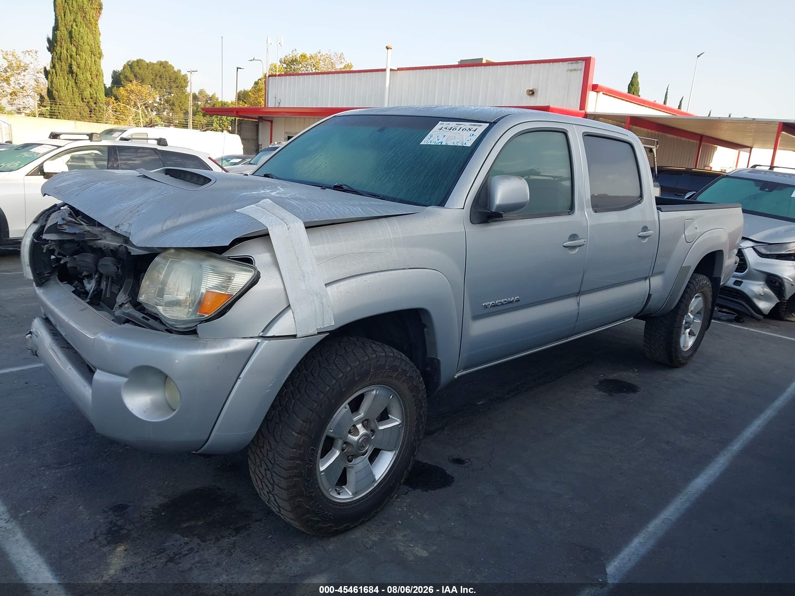 2008 Toyota Tacoma Prerunner V6 Silver vin: 5TEKU72N88Z477446