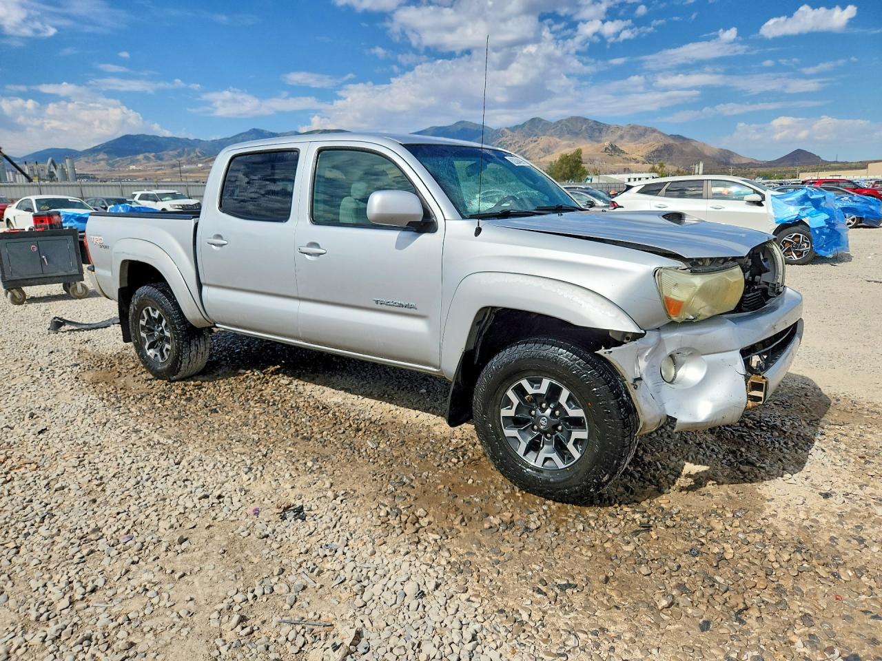 2005 Toyota Tacoma Double Cab Silver vin: 5TELU42N05Z025702
