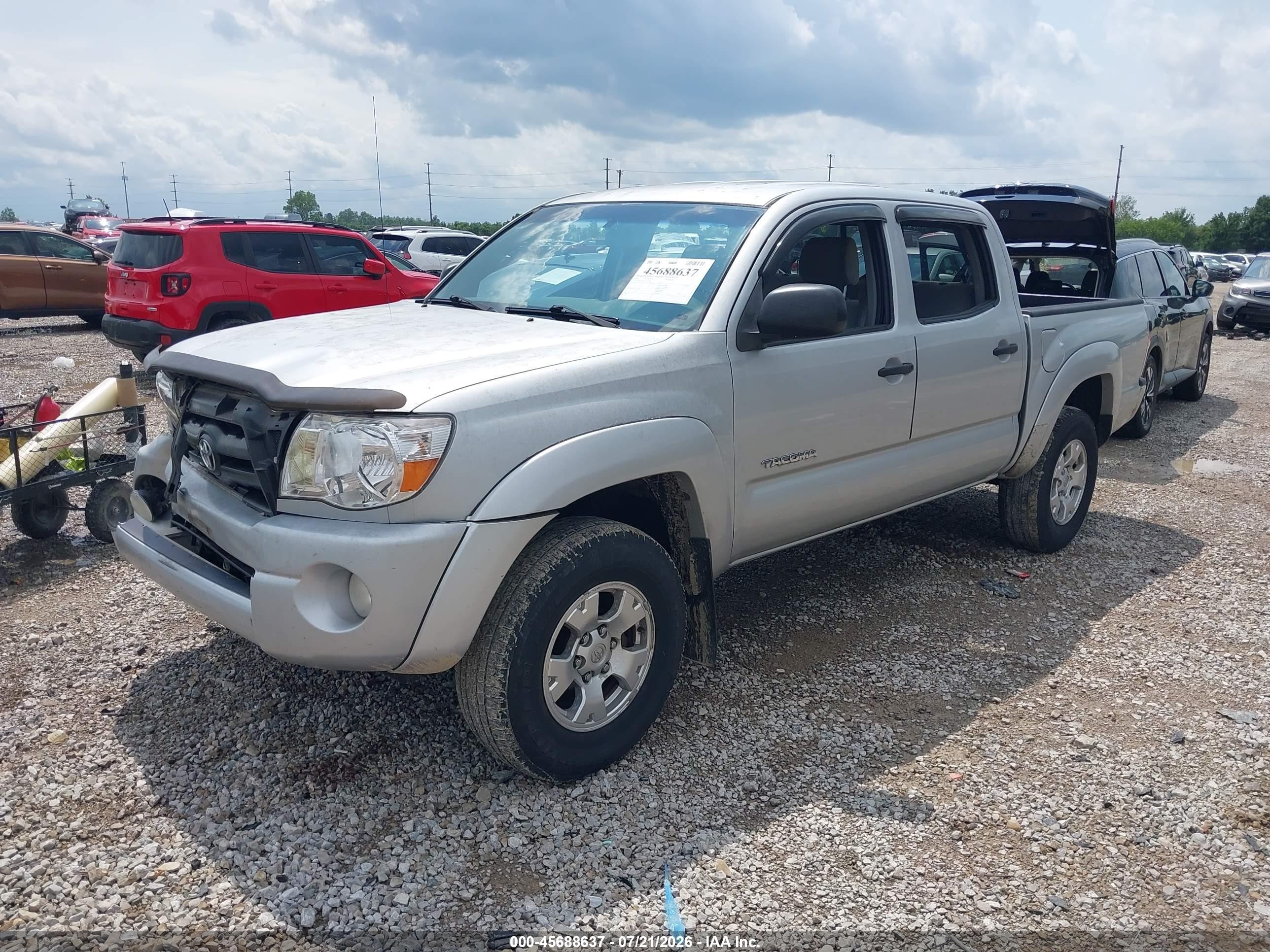 2005 Toyota Tacoma Base V6 Silver vin: 5TELU42N15Z107809