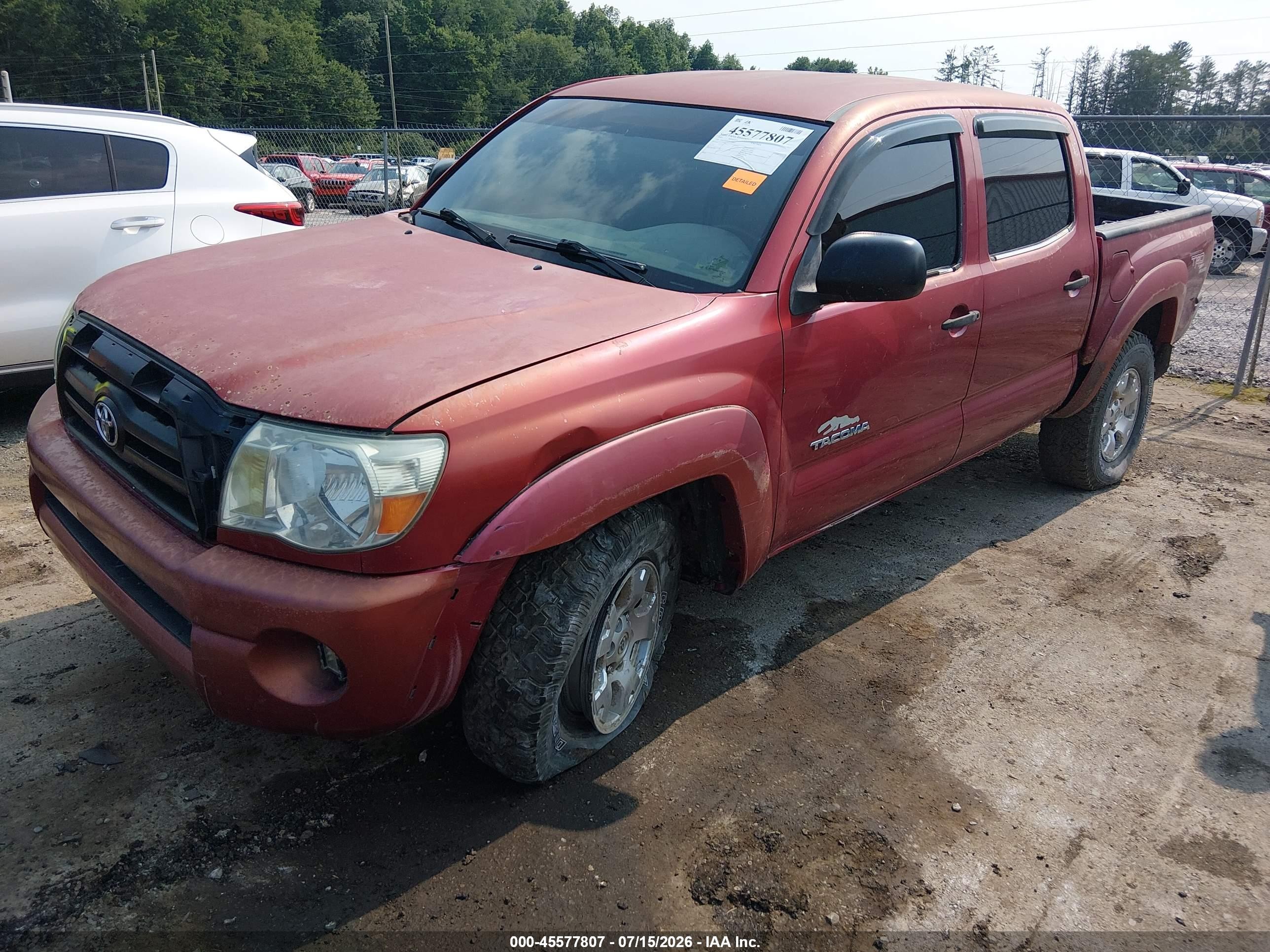 2005 Toyota Tacoma Base V6 Red vin: 5TELU42N35Z118441