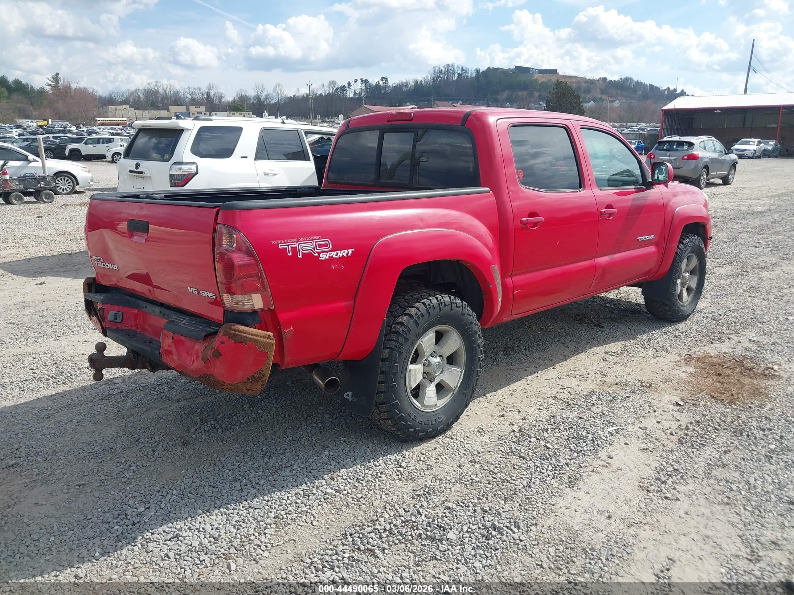 2007 Toyota Tacoma Base V6 Red vin: 5TELU42N77Z390123