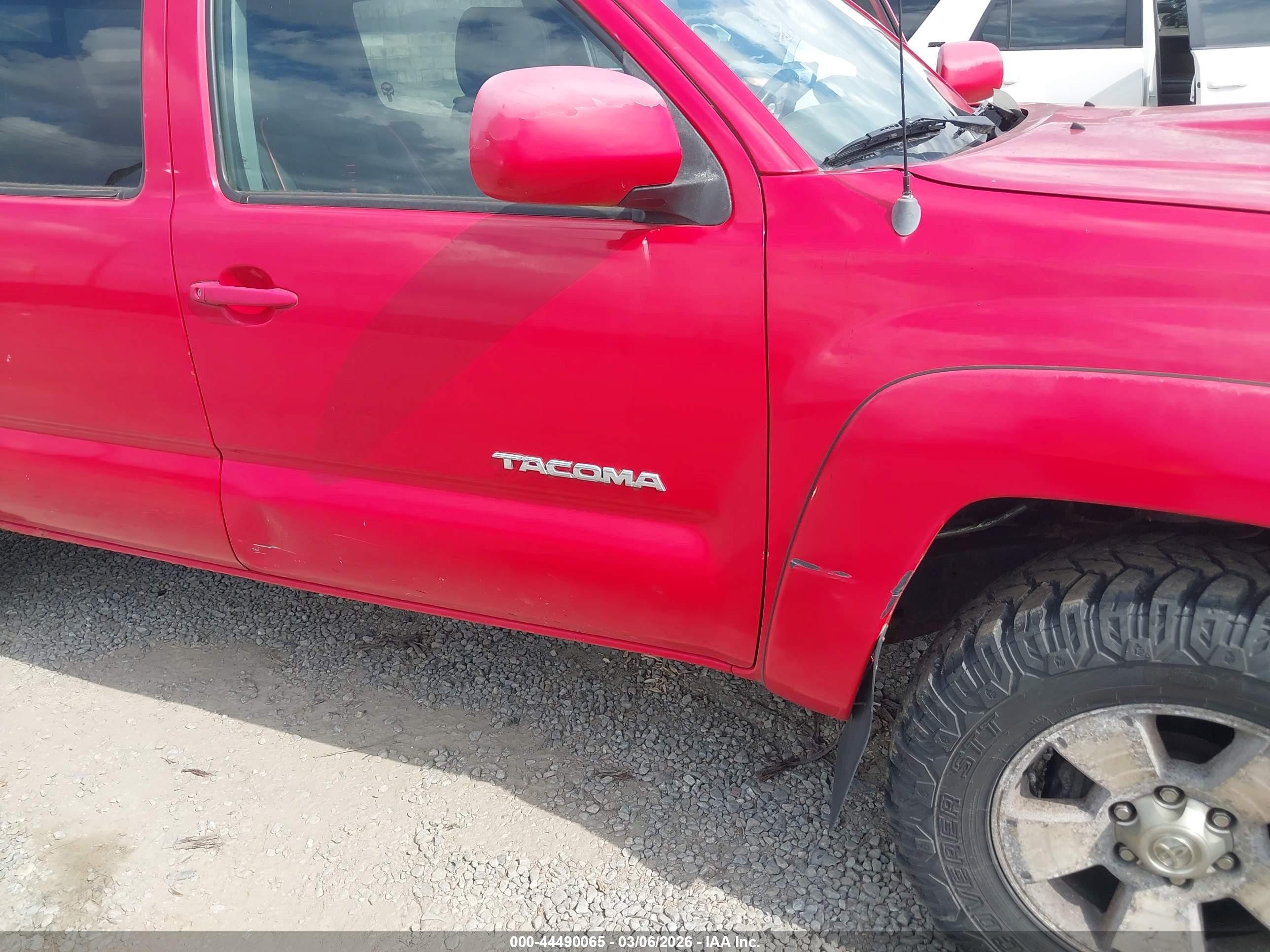 2007 Toyota Tacoma Base V6 Red vin: 5TELU42N77Z390123
