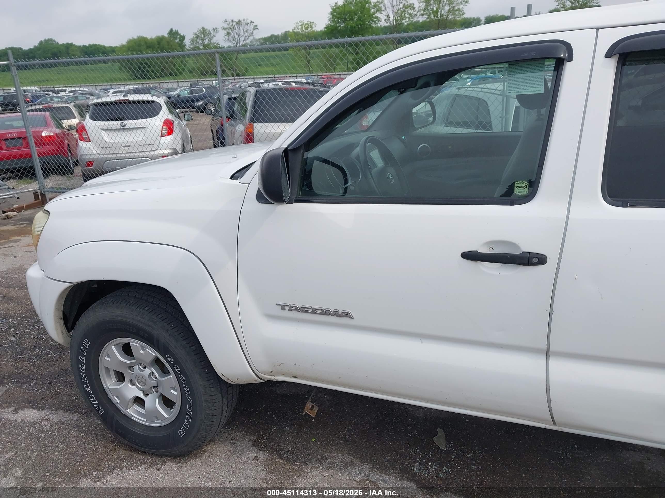 2006 Toyota Tacoma Base V6 White vin: 5TELU42N86Z211330