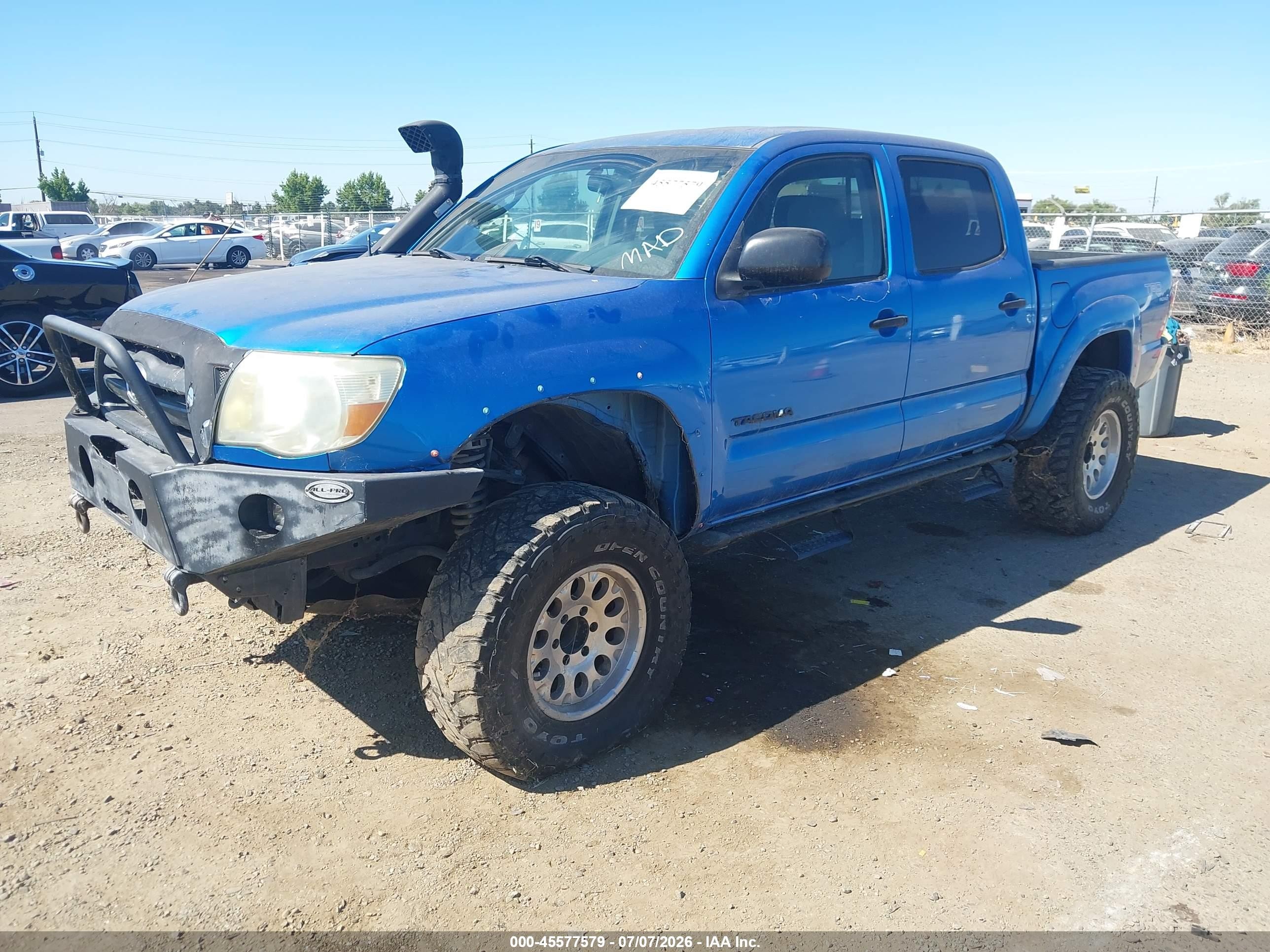 2007 Toyota Tacoma Base V6 Blue vin: 5TELU42N87Z334241