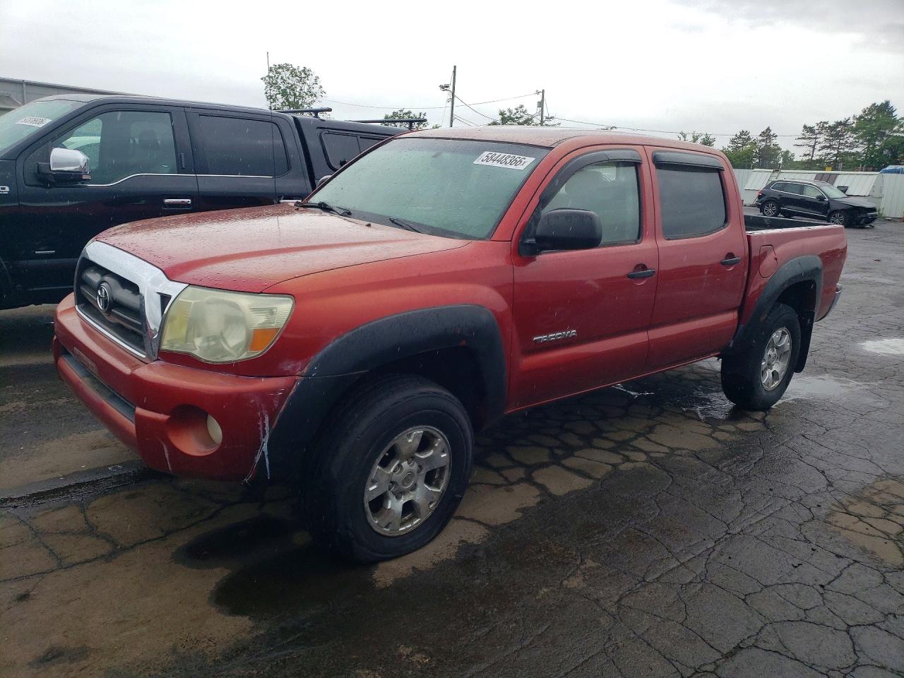 2007 Toyota Tacoma Double Cab Red vin: 5TELU42N87Z351010