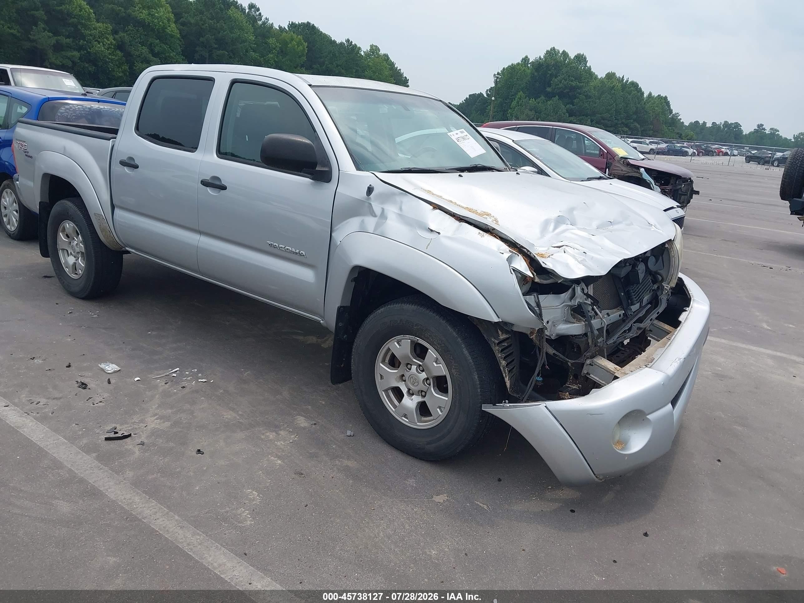 2005 Toyota Tacoma Base V6 Silver vin: 5TELU42NX5Z037078