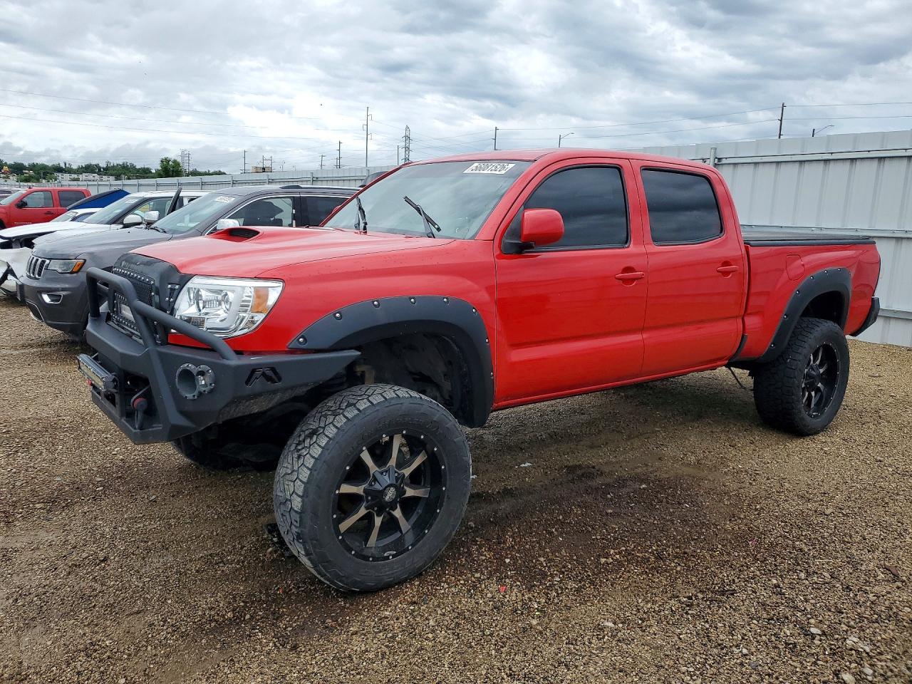 2007 Toyota Tacoma Double Cab Long Bed Red vin: 5TEMU52N07Z343297