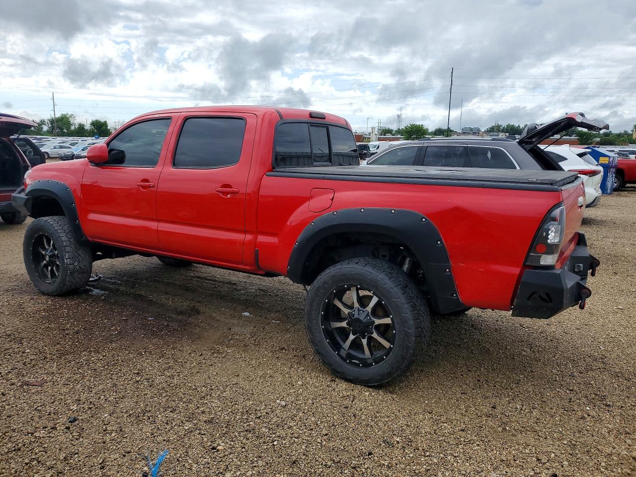 2007 Toyota Tacoma Double Cab Long Bed Red vin: 5TEMU52N07Z343297
