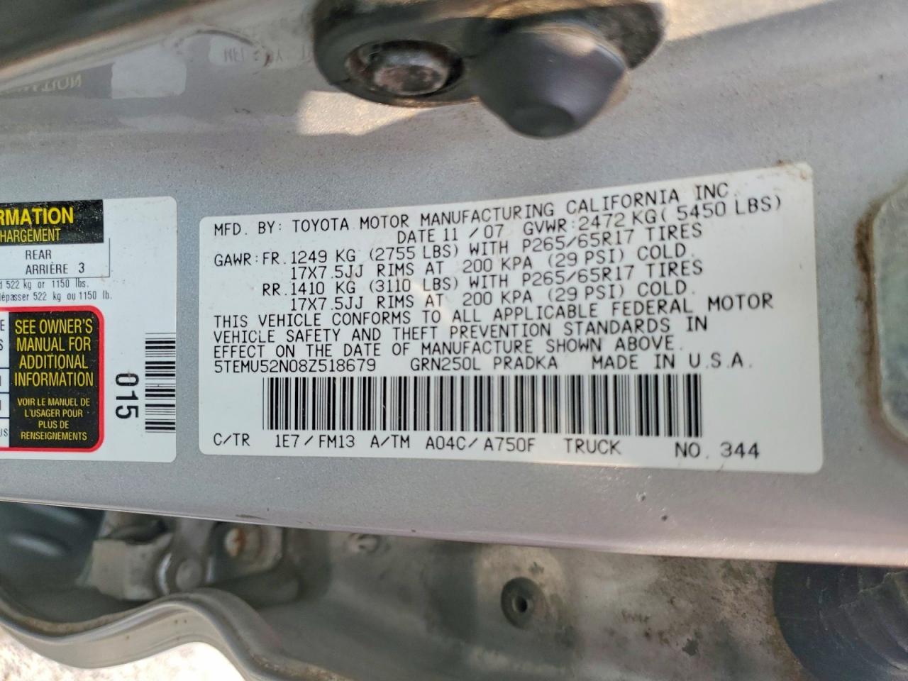 2008 Toyota Tacoma Double Cab Long Bed Silver vin: 5TEMU52N08Z518679