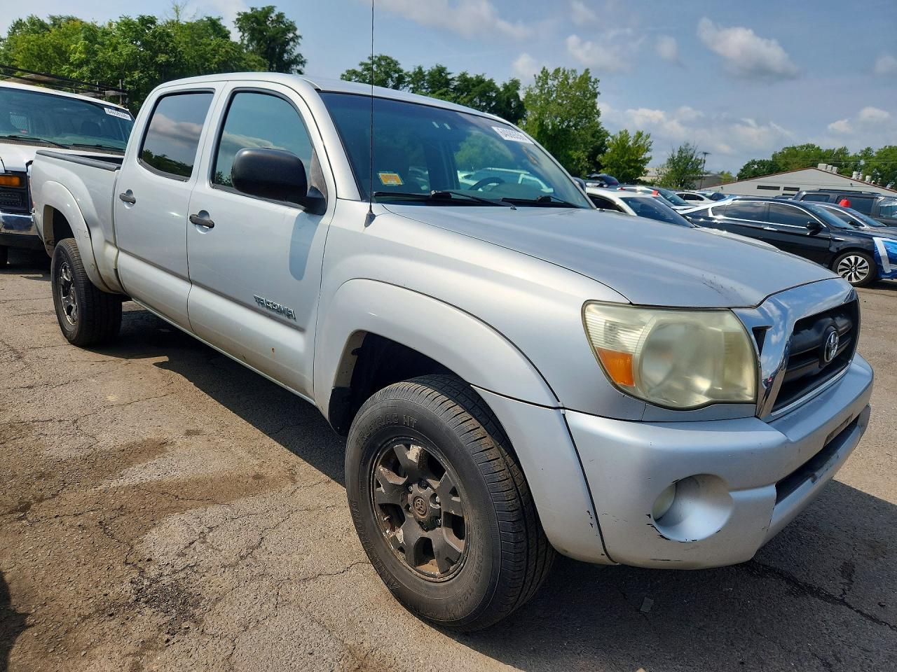 2007 Toyota Tacoma Double Cab Long Bed Серебряный vin: 5TEMU52N17Z428116