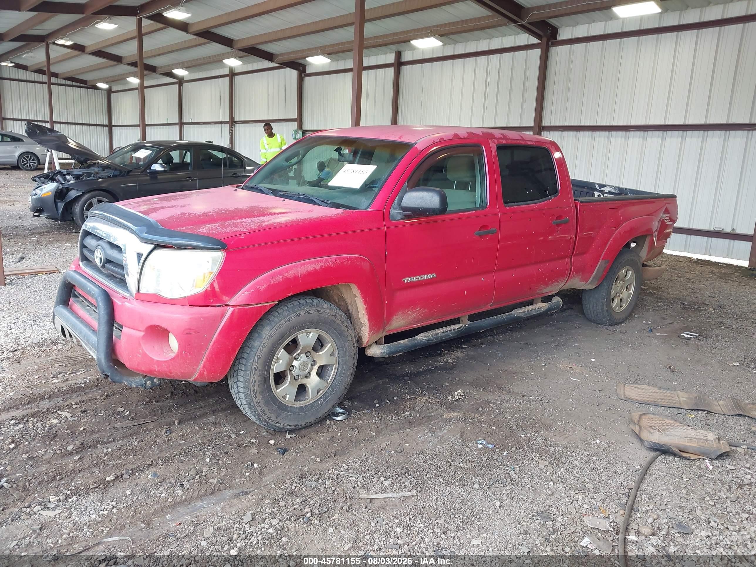 2005 Toyota Tacoma Base V6 Red vin: 5TEMU52N45Z059765