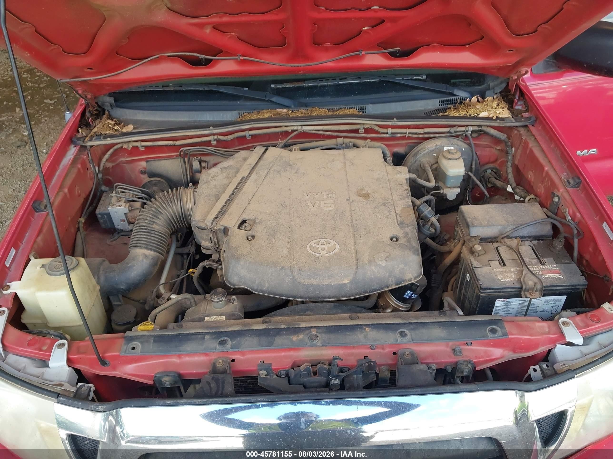2005 Toyota Tacoma Base V6 Red vin: 5TEMU52N45Z059765