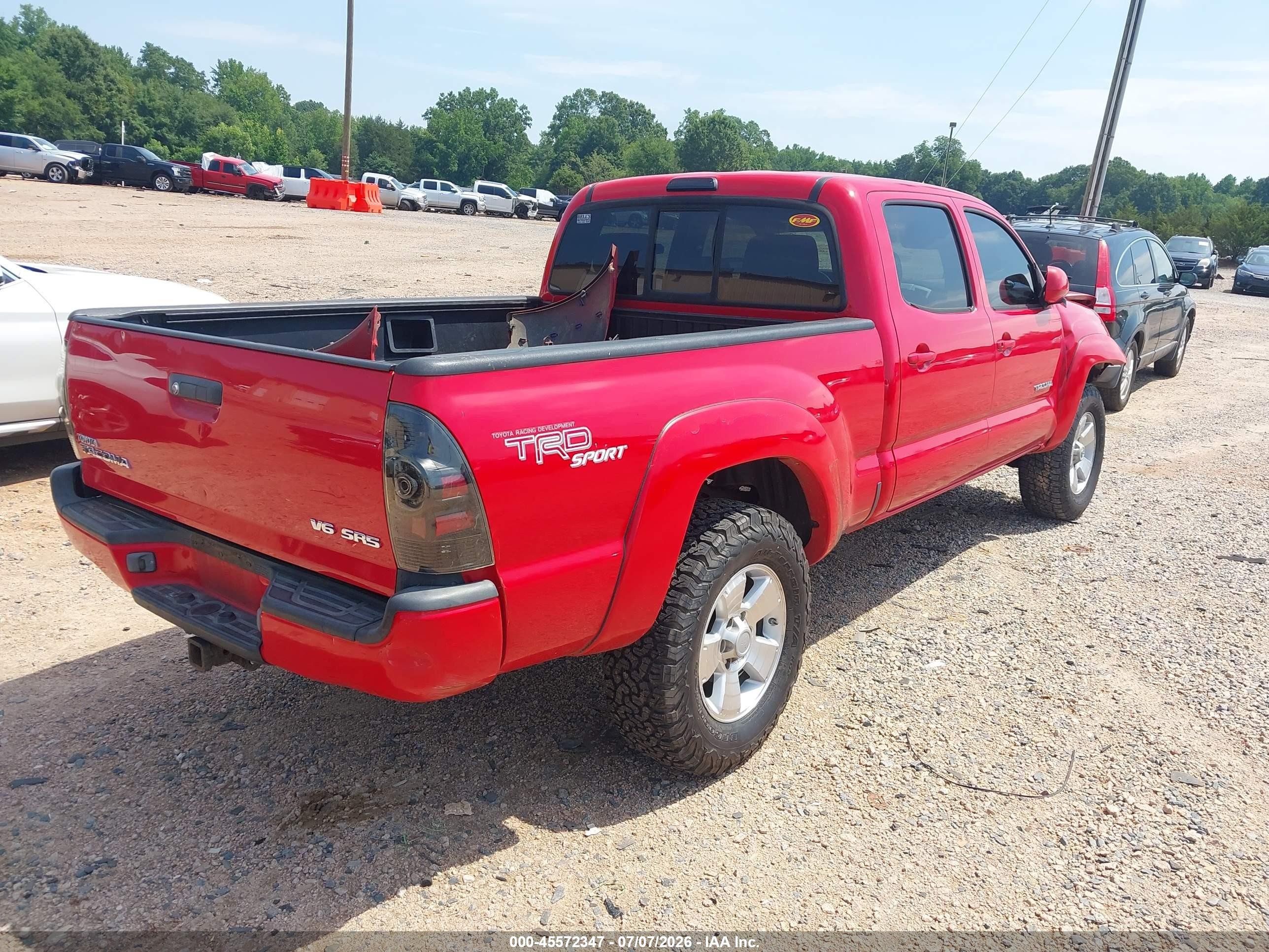 2007 Toyota Tacoma Base V6 Red vin: 5TEMU52N67Z342302