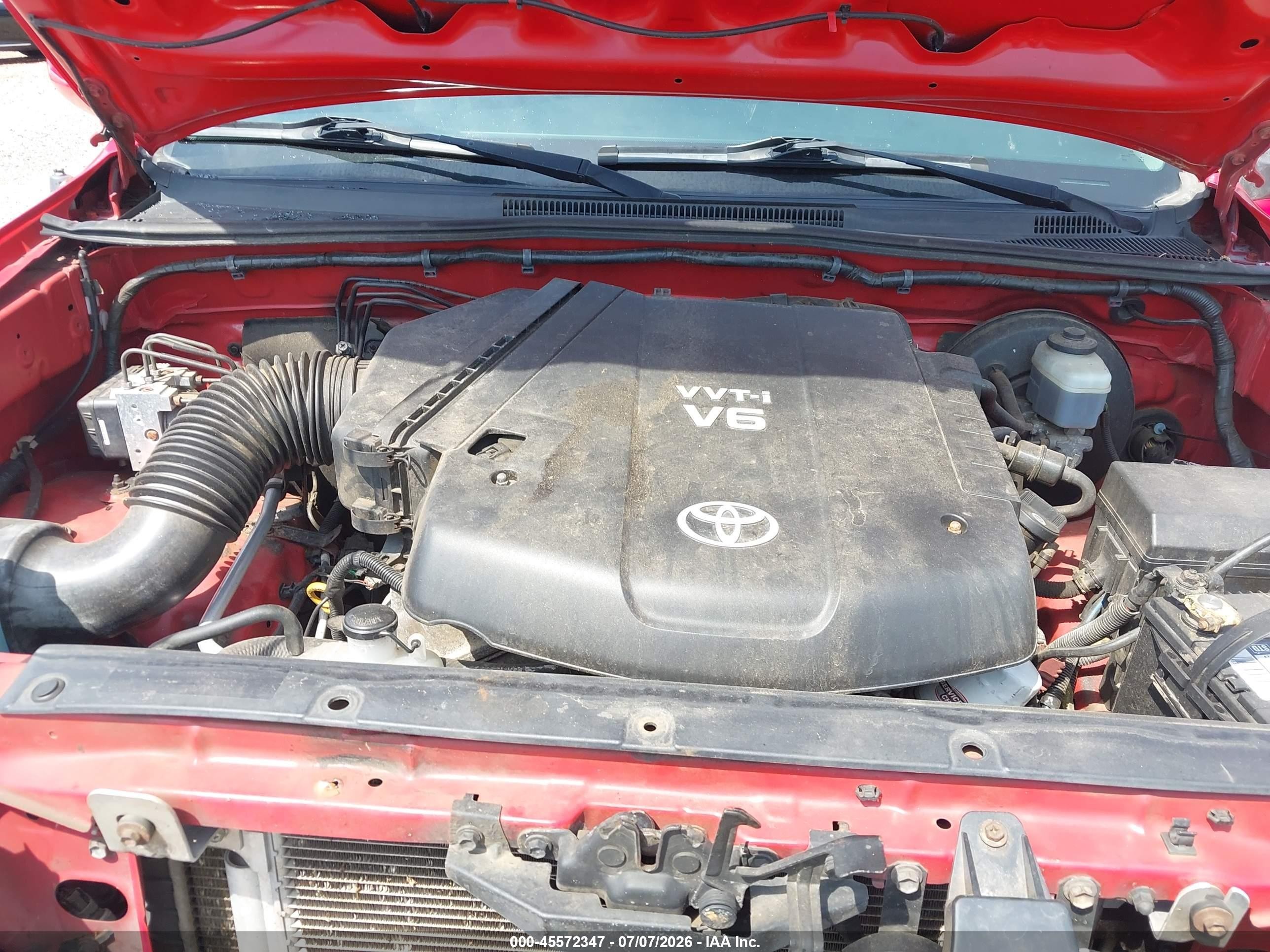 2007 Toyota Tacoma Base V6 Red vin: 5TEMU52N67Z342302