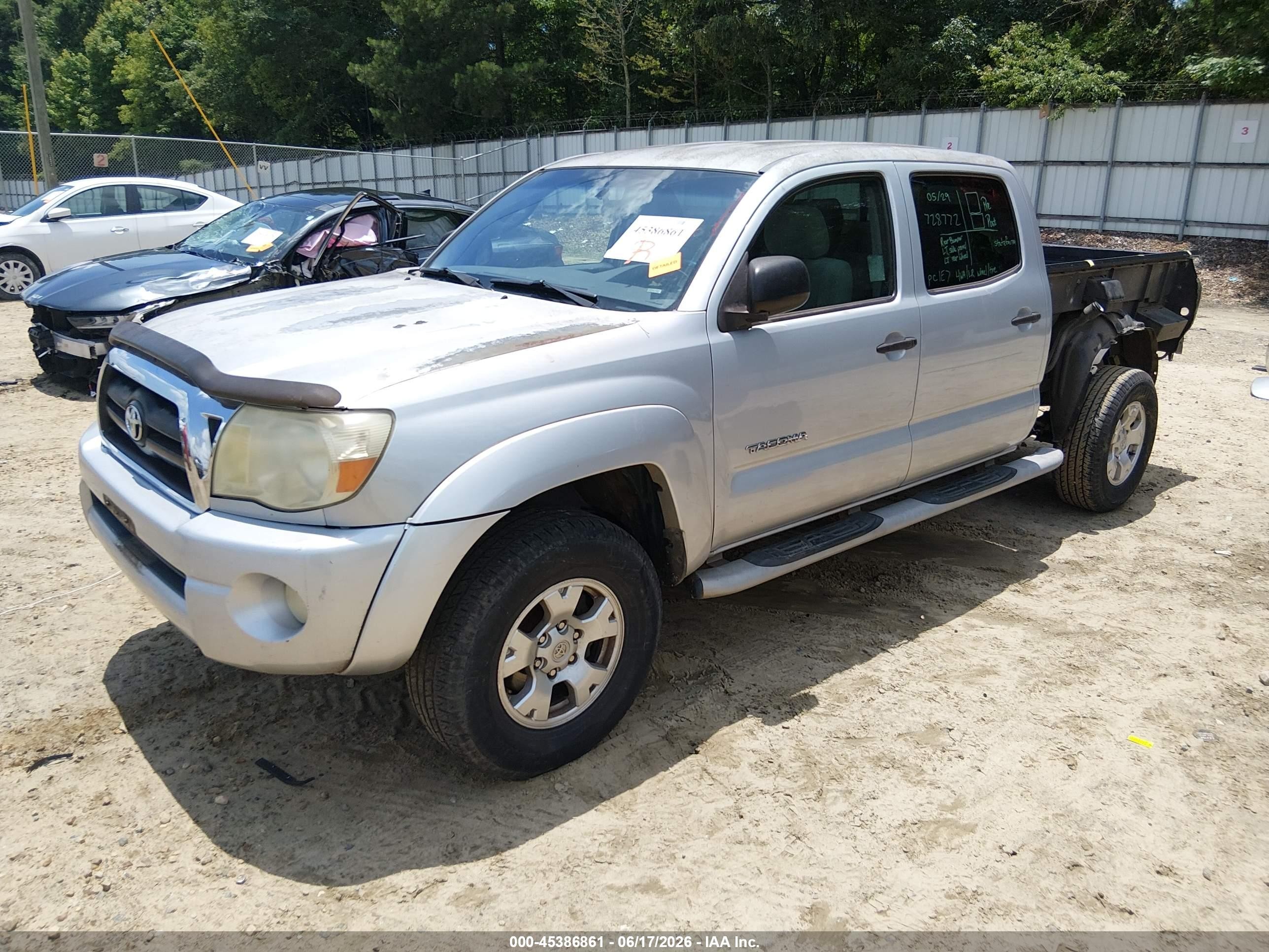 2005 Toyota Tacoma Base V6 Silver vin: 5TEMU52N85Z096804