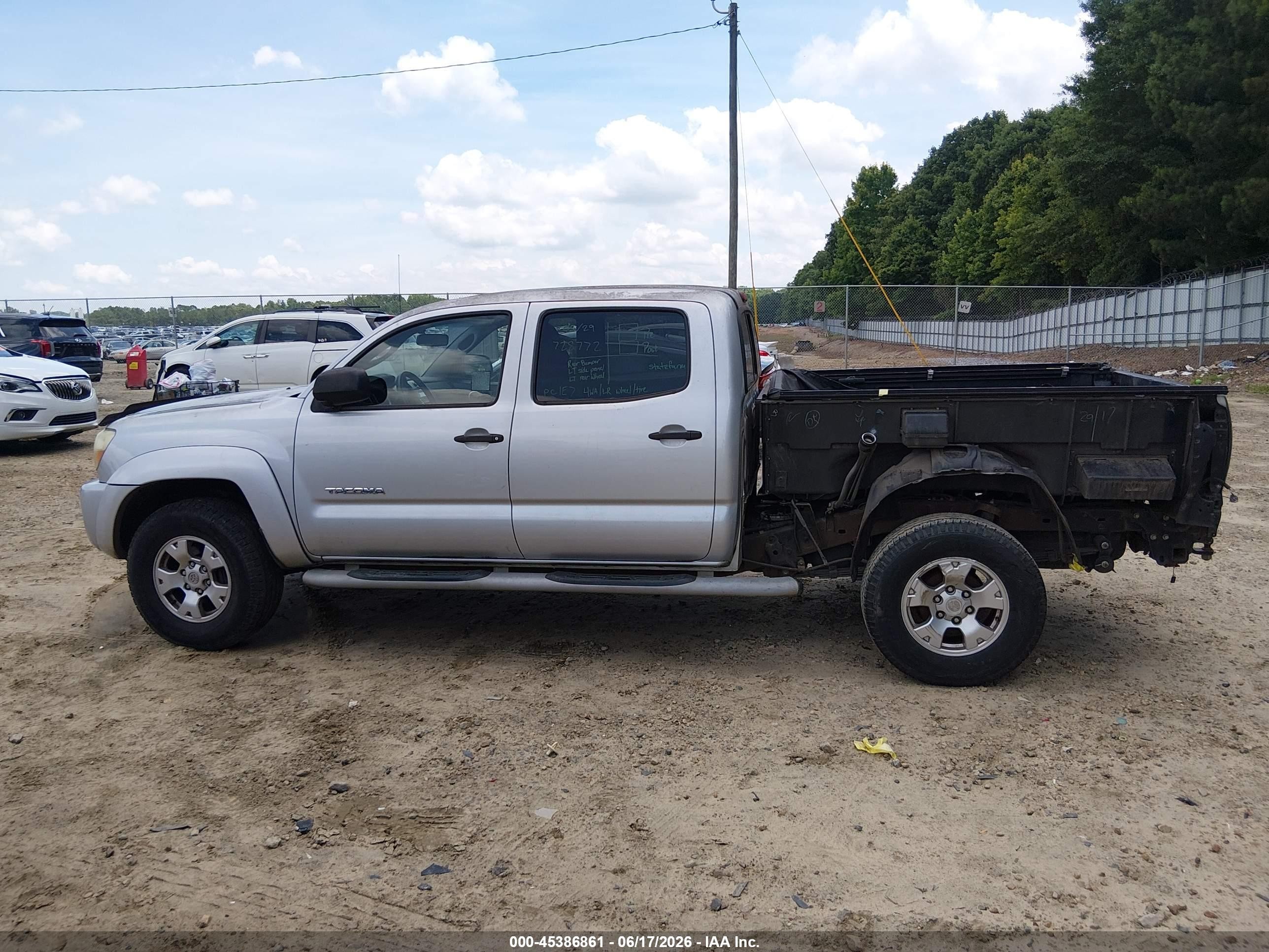 2005 Toyota Tacoma Base V6 Silver vin: 5TEMU52N85Z096804