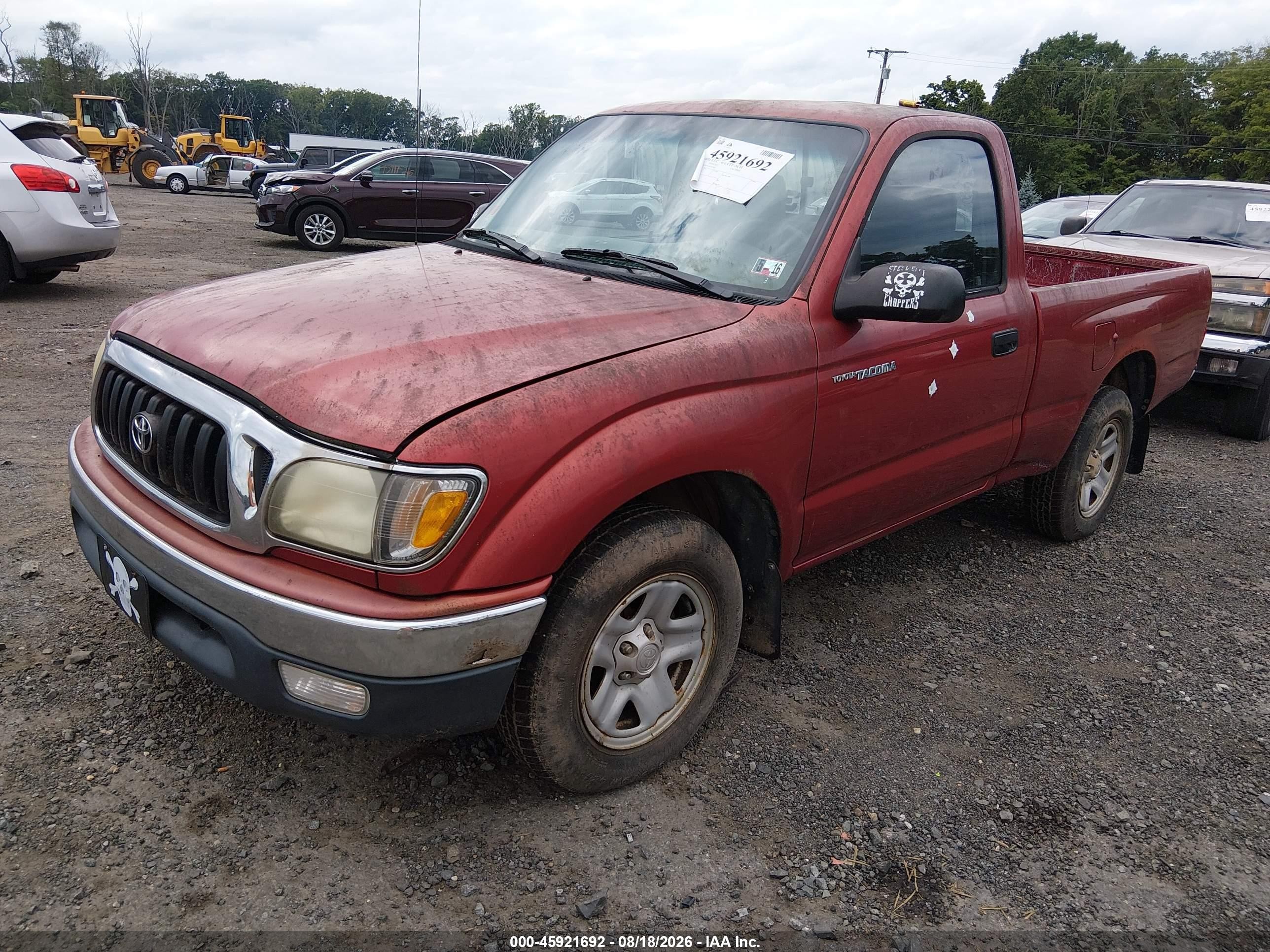 2001 Toyota Tacoma   Red vin: 5TENL42N11Z767189