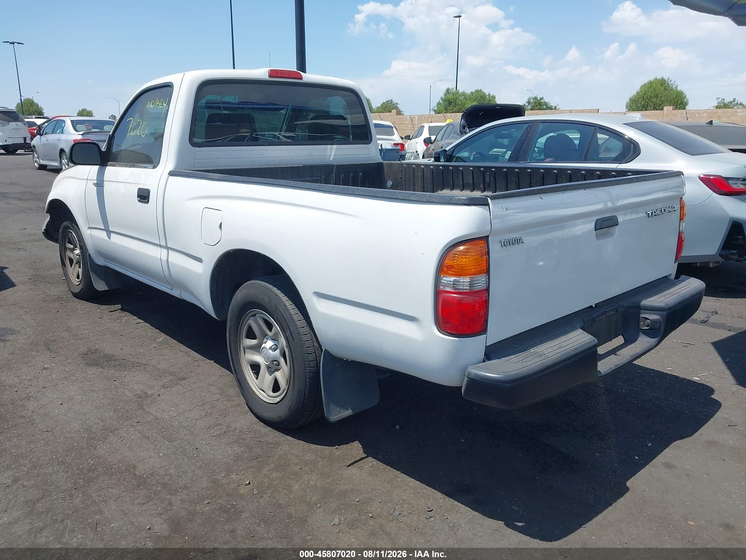 2002 Toyota Tacoma   White vin: 5TENL42N22Z099517